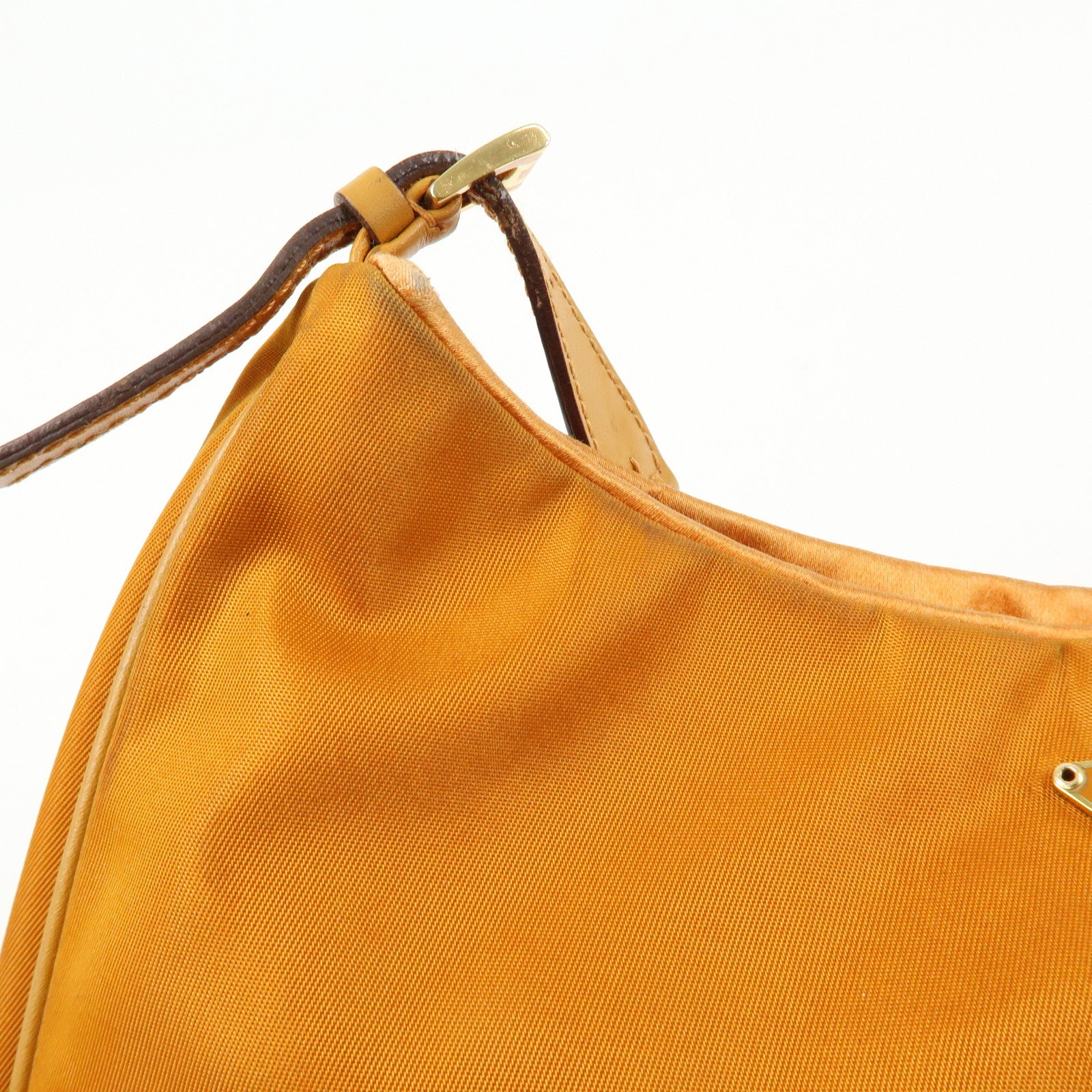 PRADA Triangle Logo Re‑Nylon Leather Hand Bag Shoulder Bag Orange