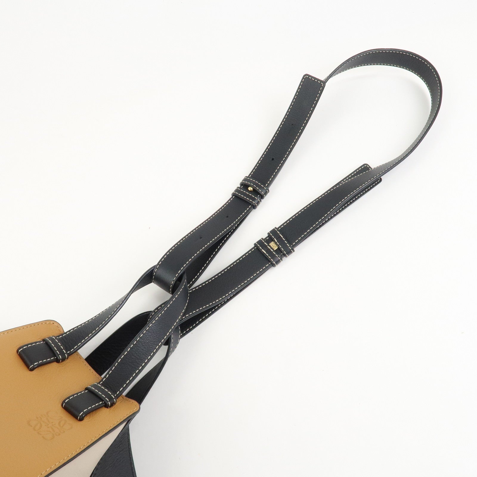LOEWE Anagram Hammock Small Shoulder Bag Crossbody Bag Beige Black