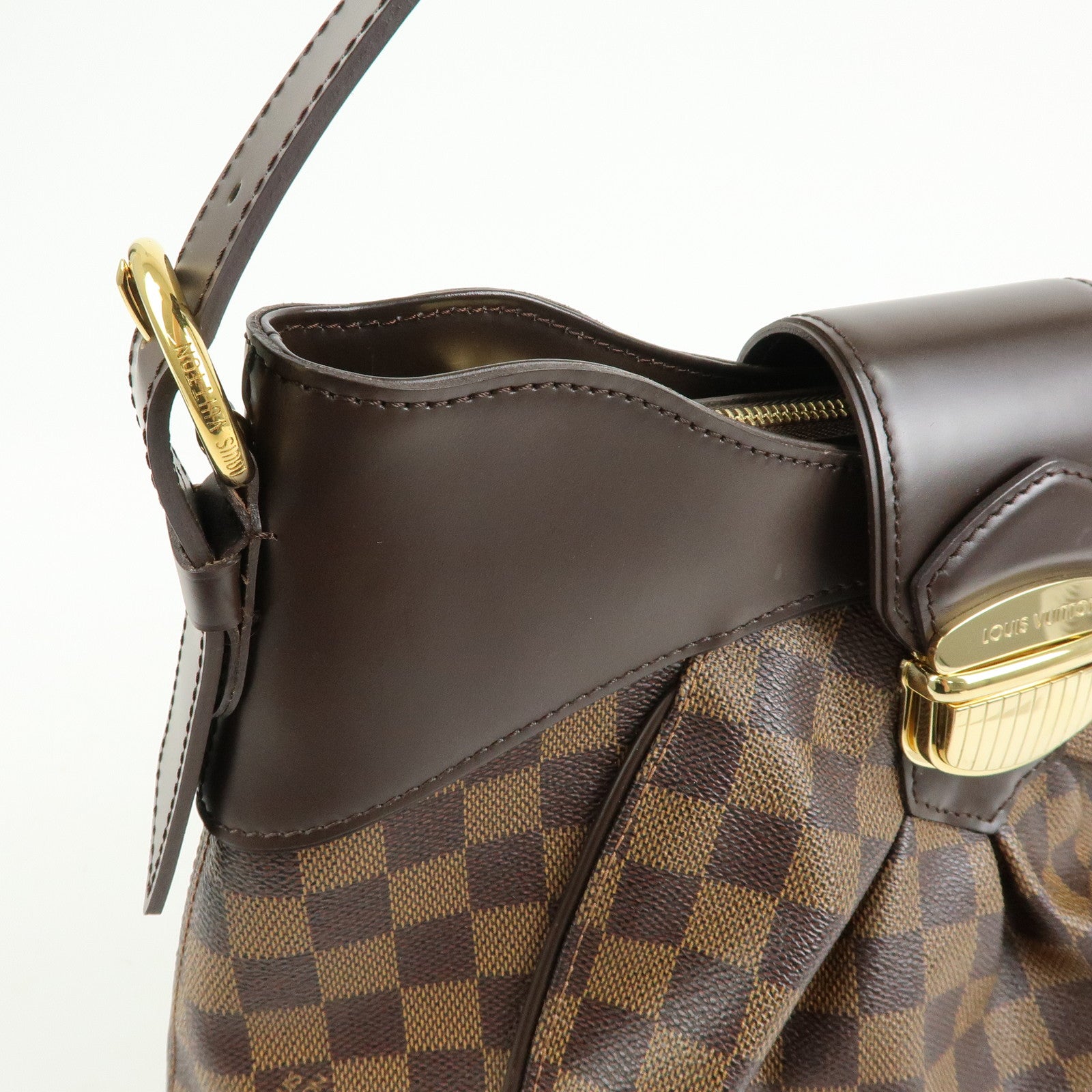 Louis Vuitton Damier Ebene Sistina GM Shoulder Bag Brown N41540