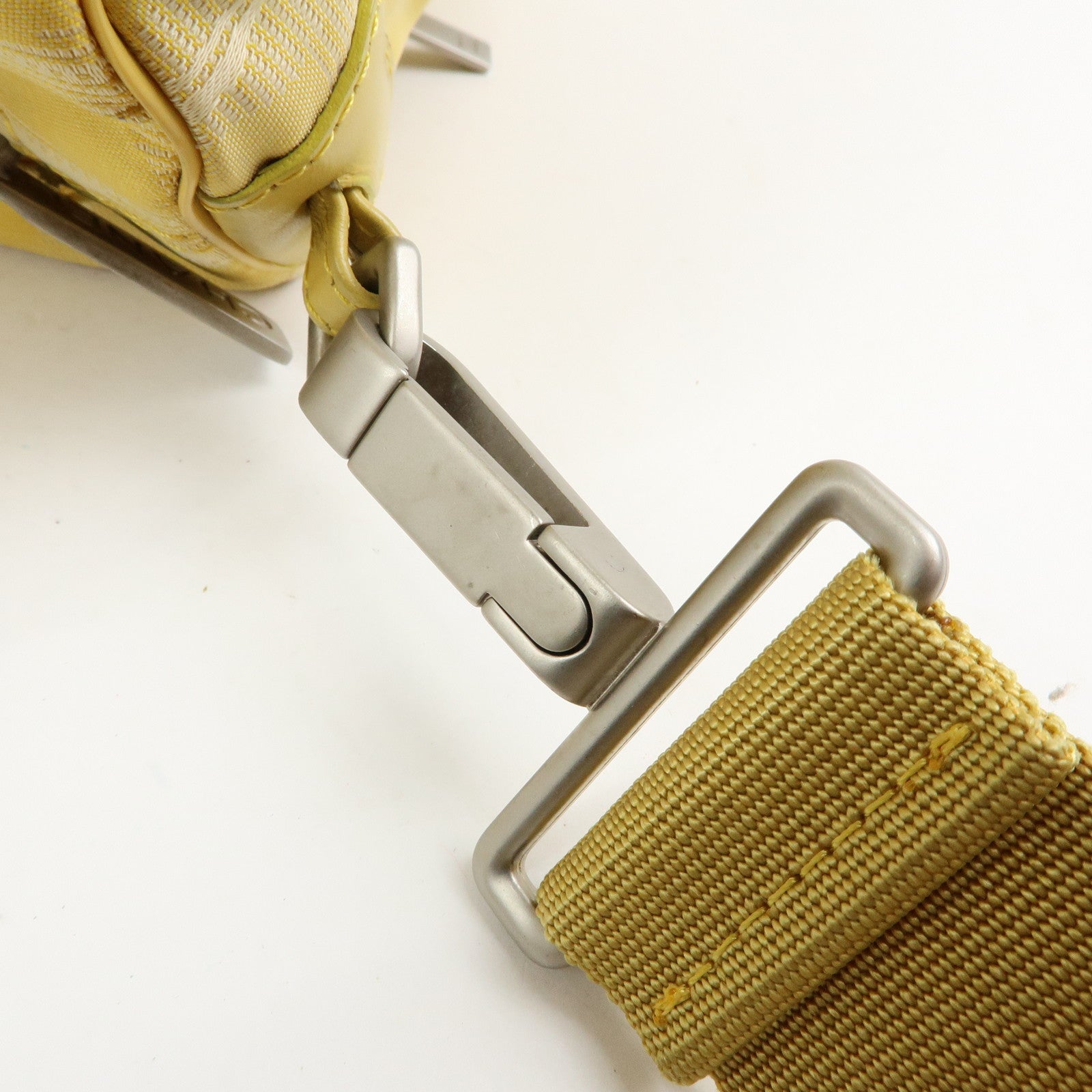 CHANEL New Travel Line Nylon Jacquard Leather Drum Bag Yellow