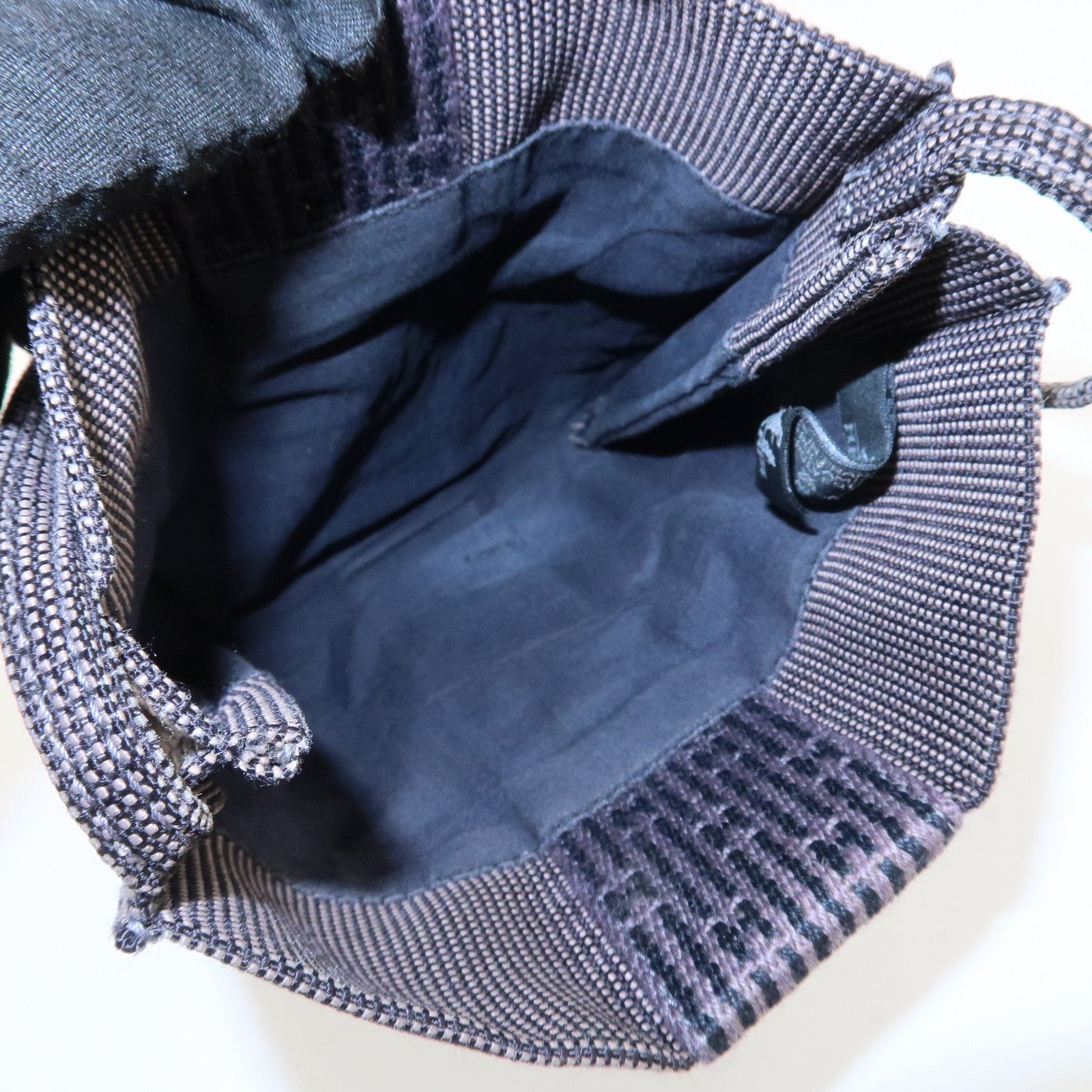 HERMES Her Line Canvas Omenito Shoulder Bag Crossbody Bag Gray Used