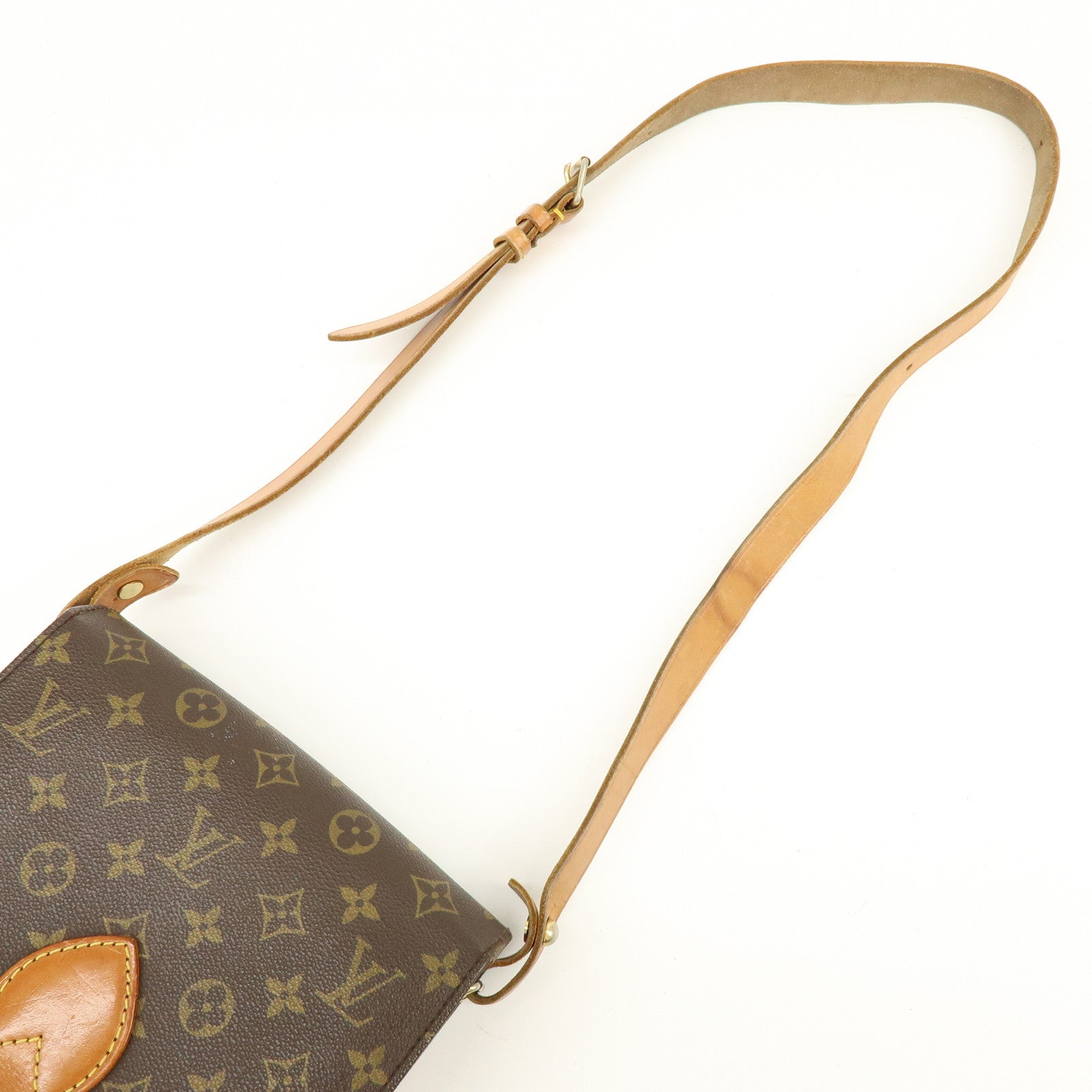 Louis Vuitton Monogram Cartouchiere MM Shoulder Bag Brown M51253