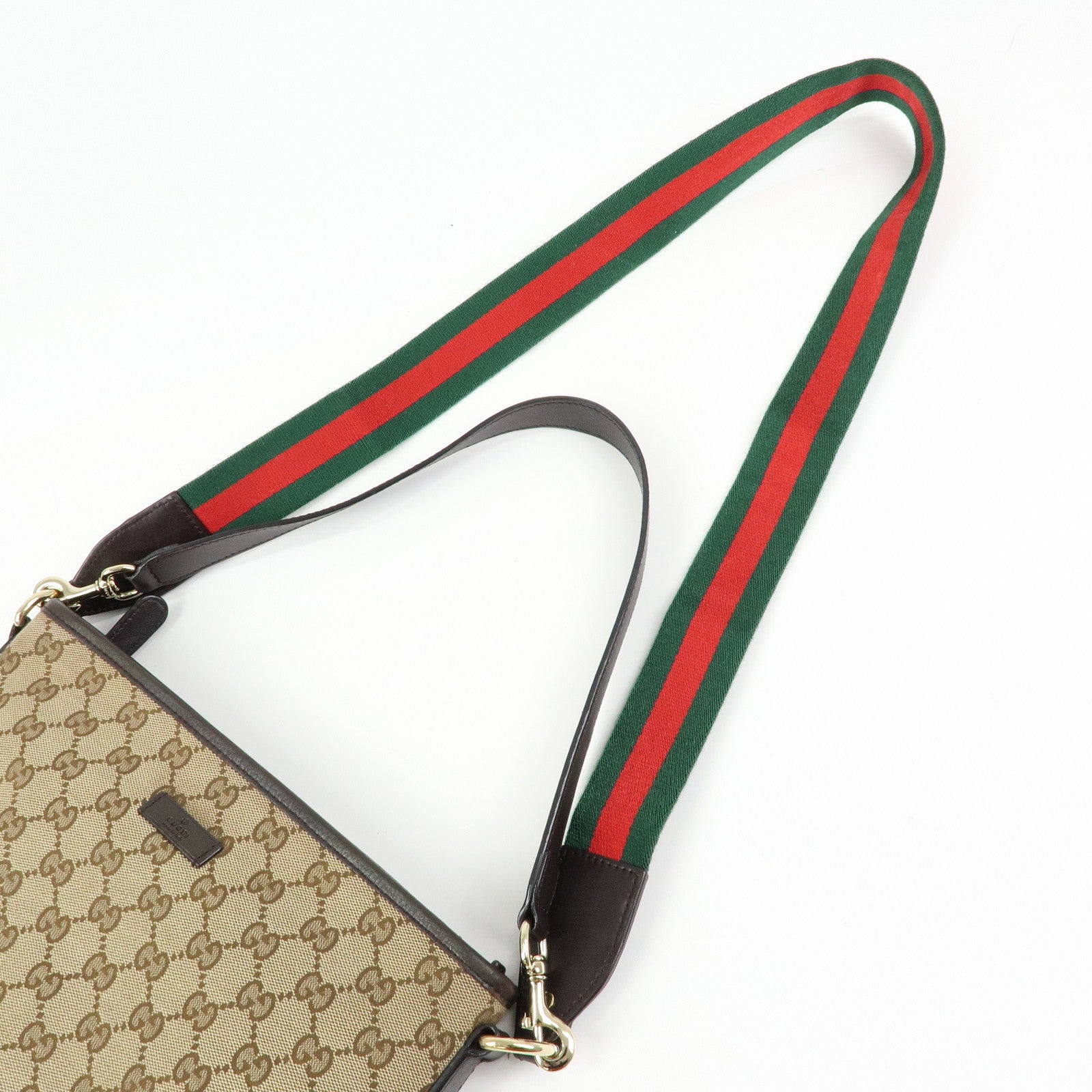 GUCCI Sherry GG Canvas Leather Shoulder Bag Hand Bag Beige 388927