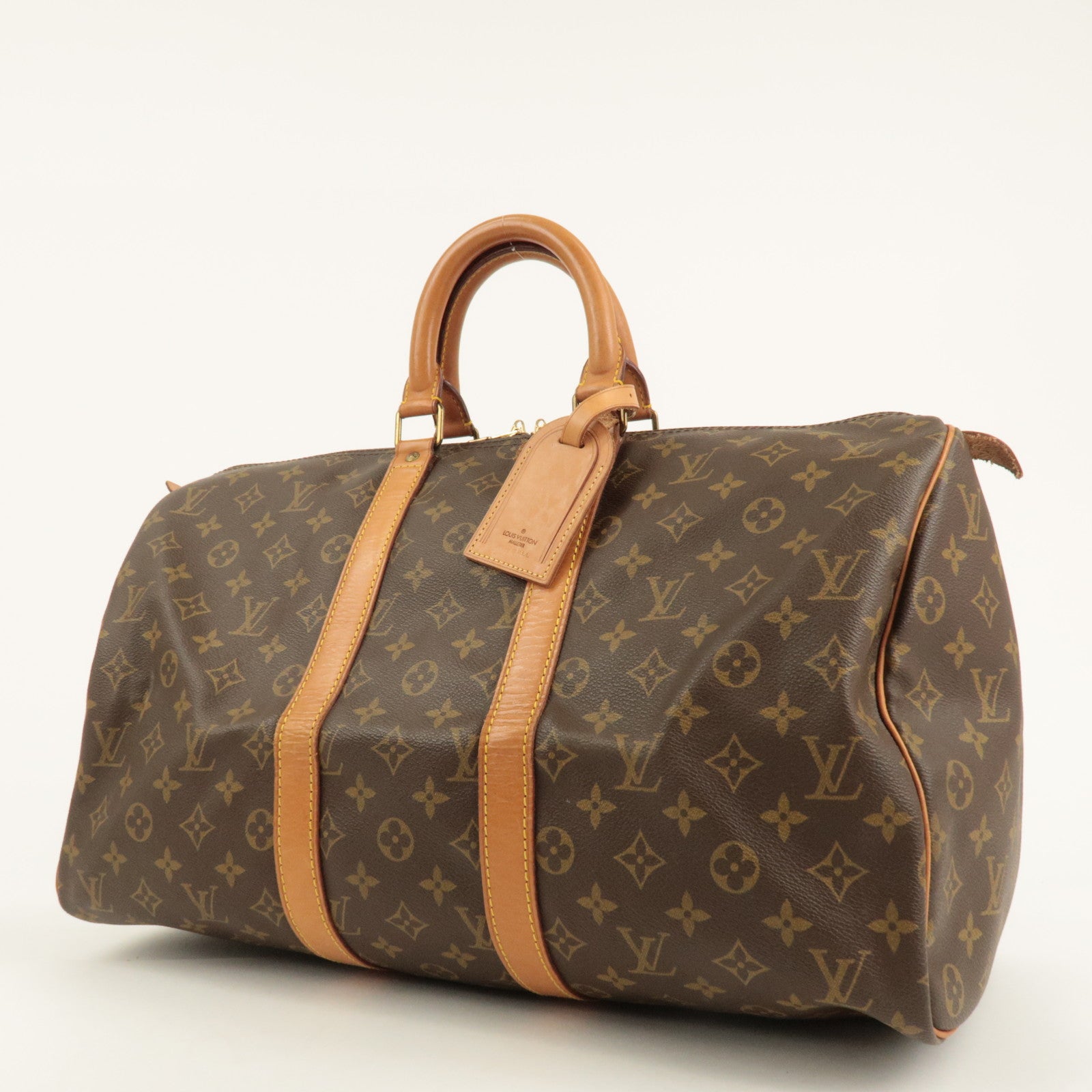 Louis Vuitton Monogram Keep All 45 Boston Bag Brown M41428