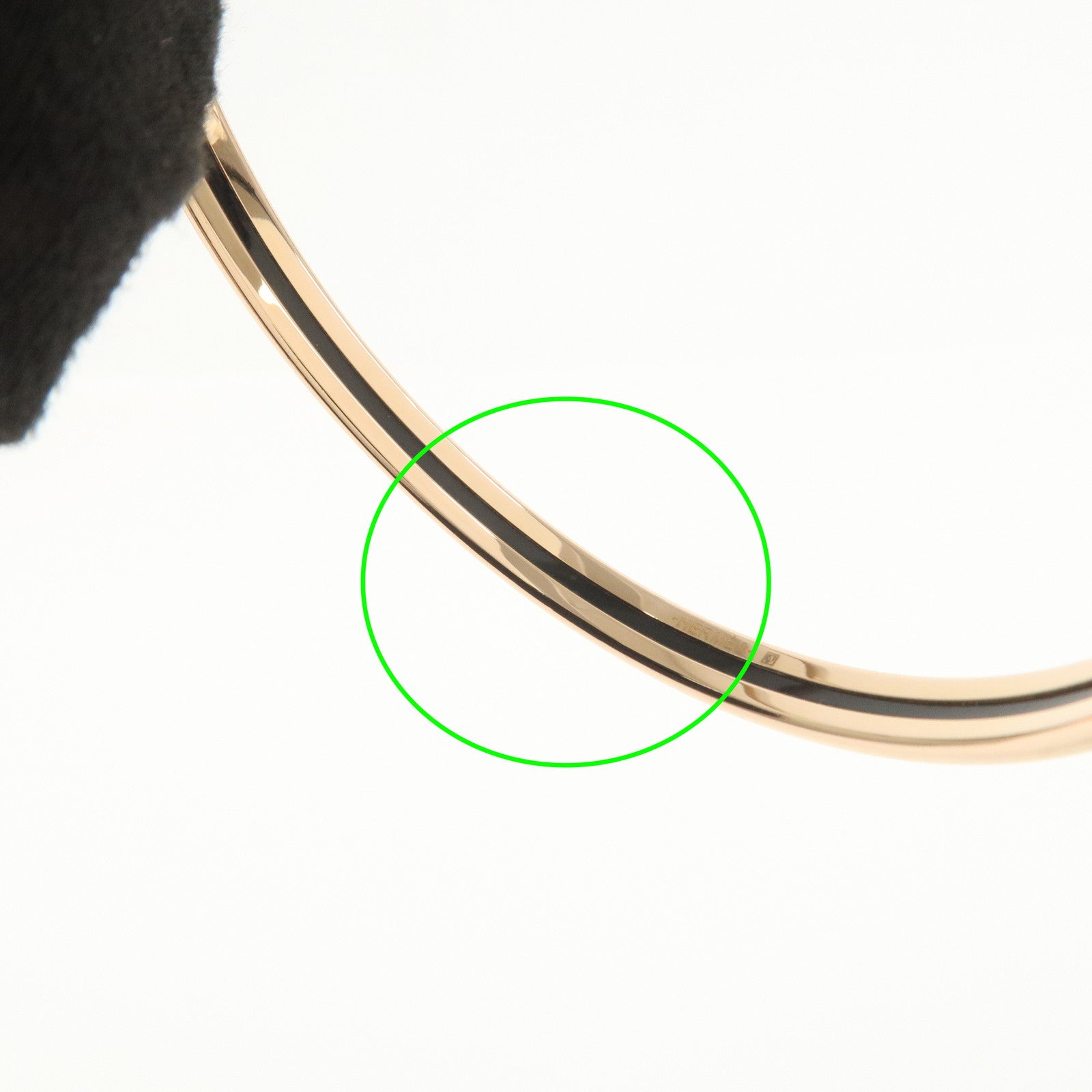 HERMES Extra Fan Enamel Bracelet Bangle Precious Paradise White