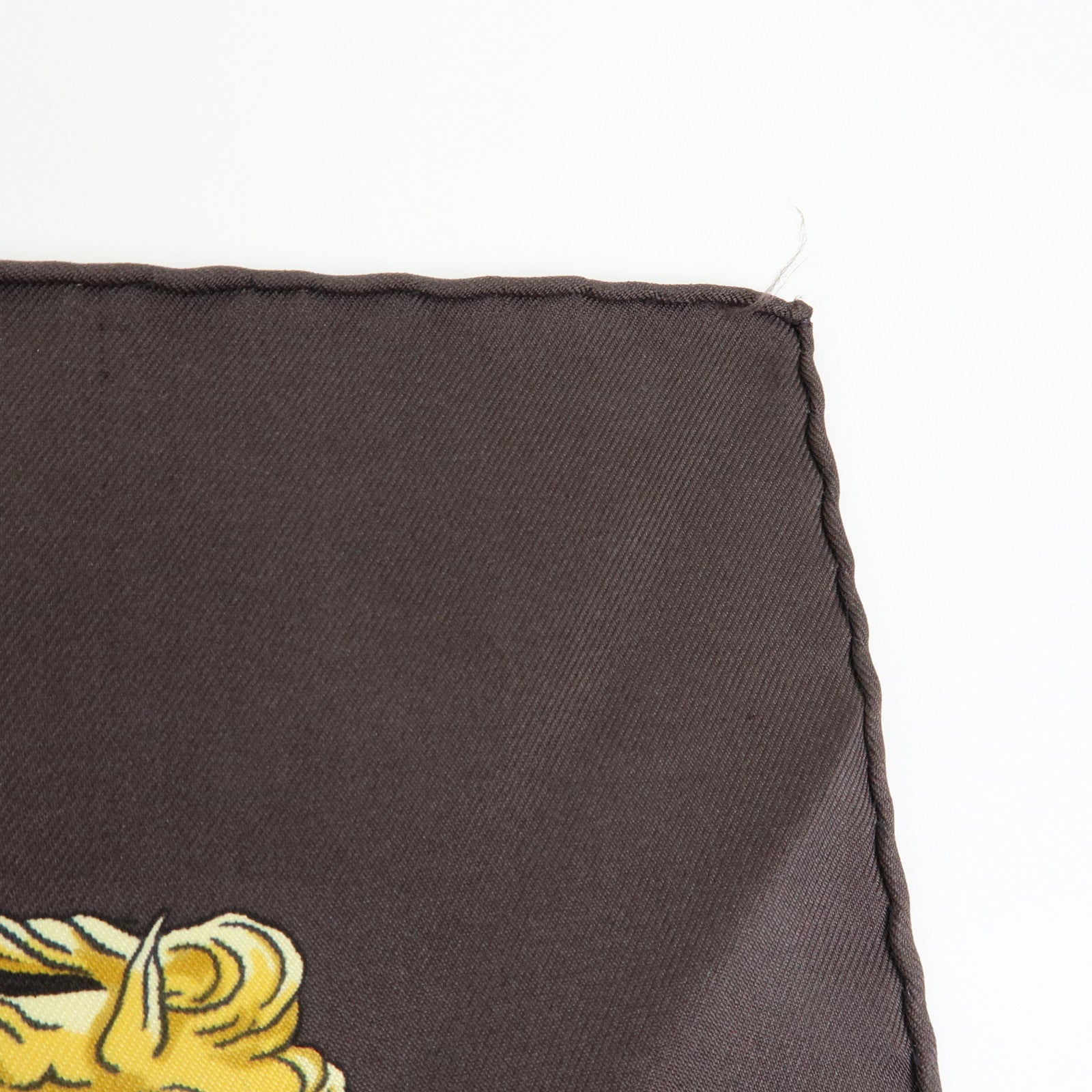 HERMES Carre 90 Silk 100% Scarf LA PROMENADE DE LONGCHAMPS Brown
