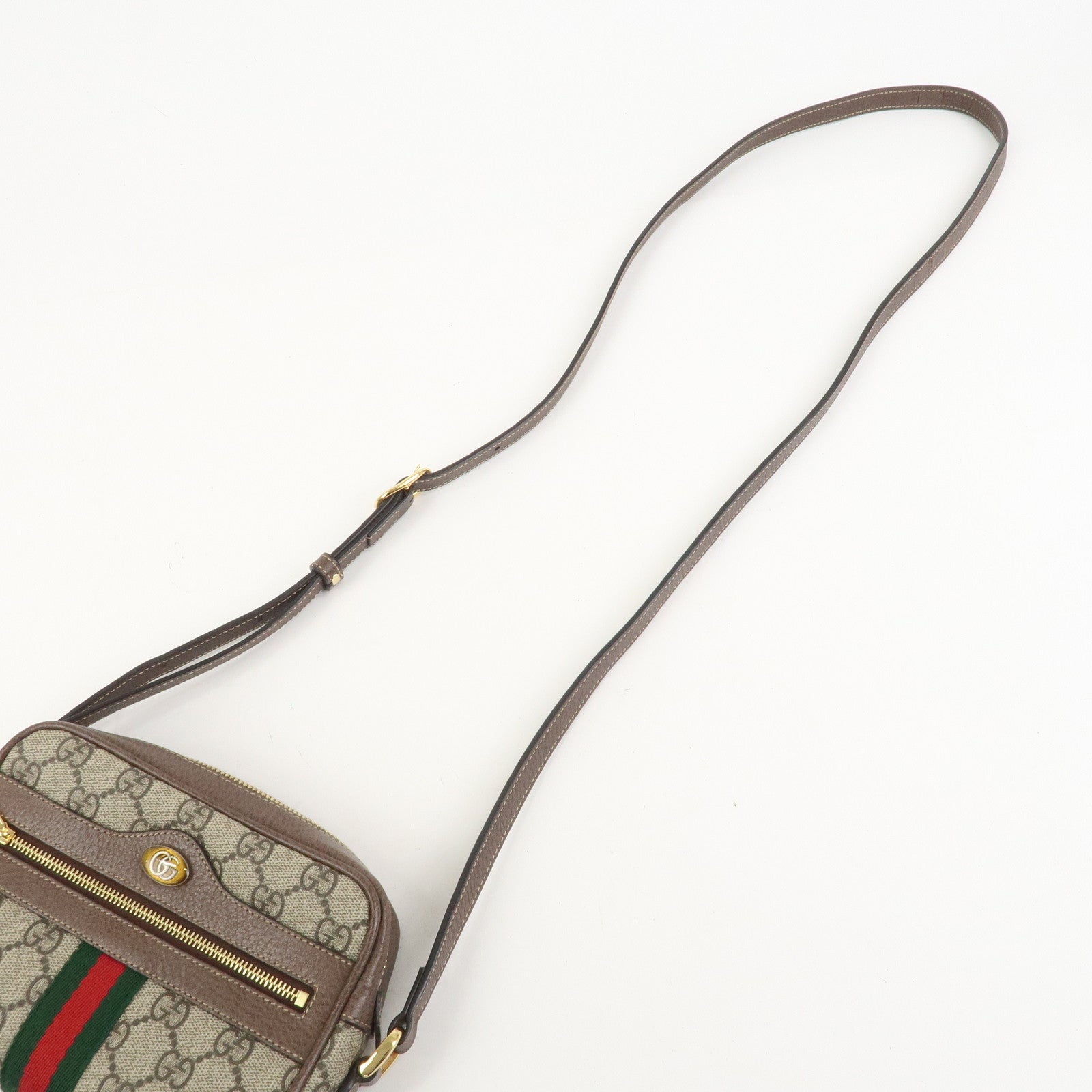 GUCCI Ophidia Sherry GG Supreme PVC Shoulder Bag Beige