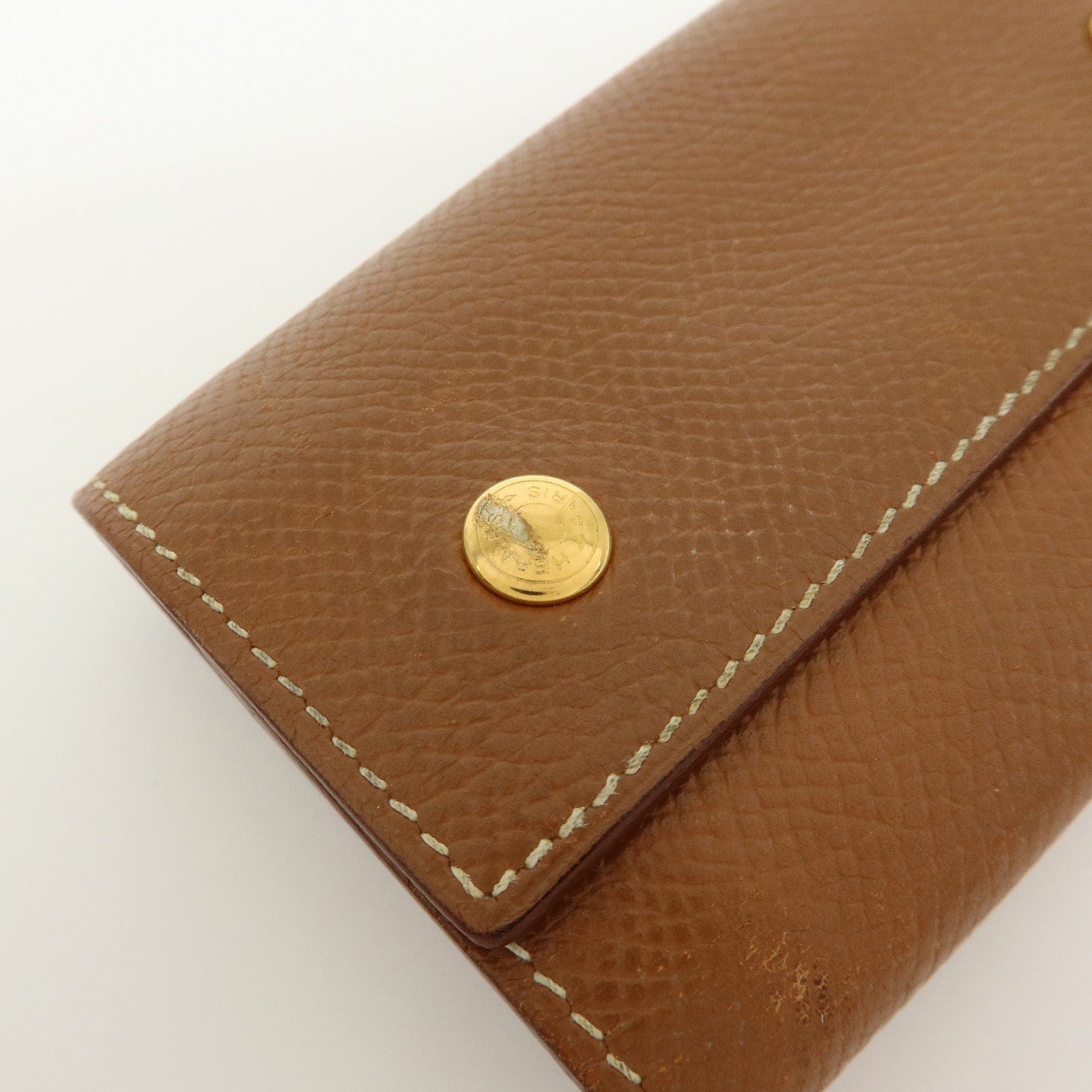 HERMES Beau Epsom Etui Cles 4 Key Case Key Holder □C Stamped Gold