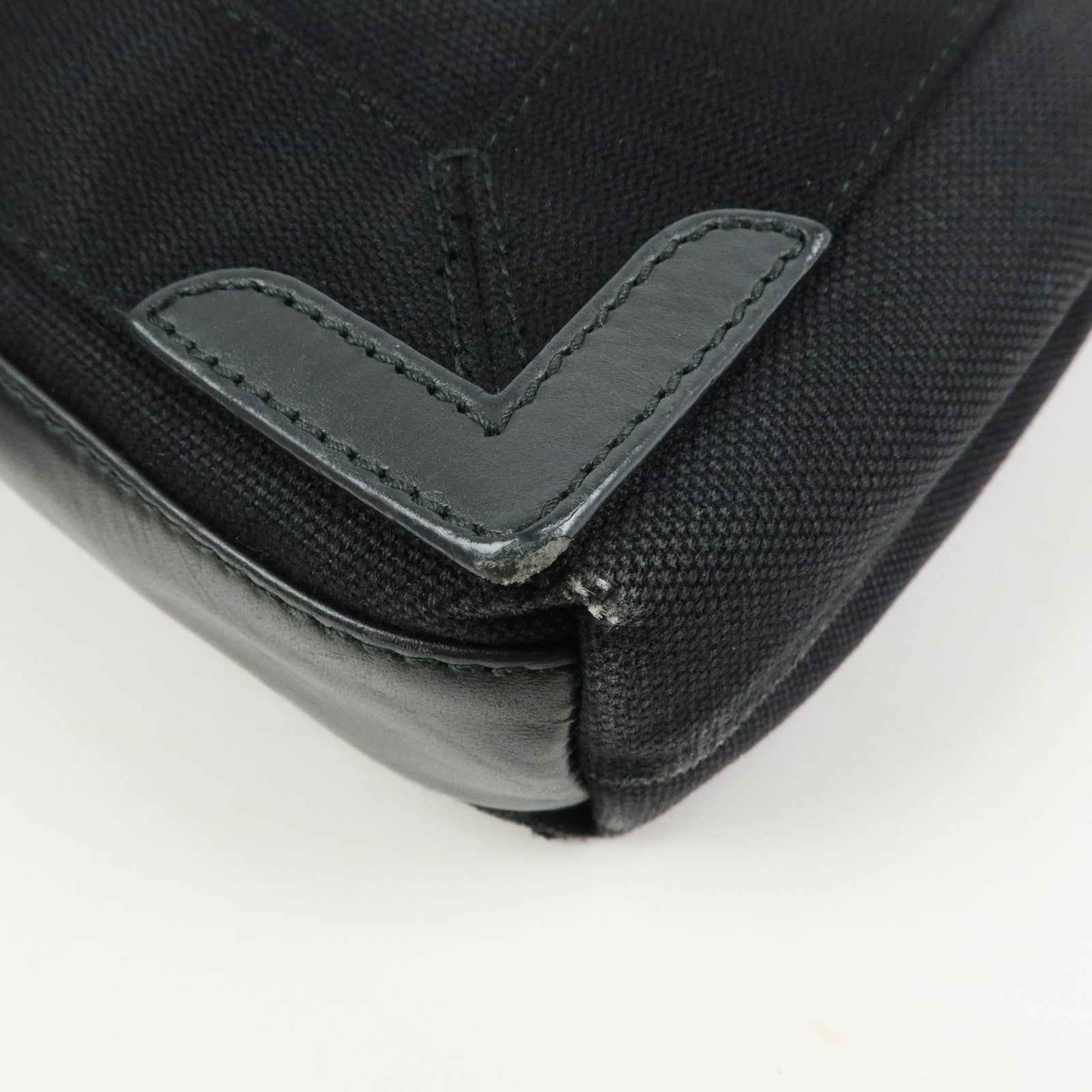 BALENCIAGA Navy Cabas XS Canvas Leather 2Way Bag Black 390346