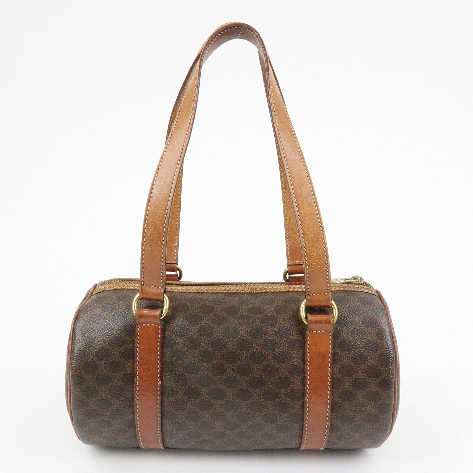 CELINE Macadam PVC Leather Shoulder Bag Hand Bag Brown