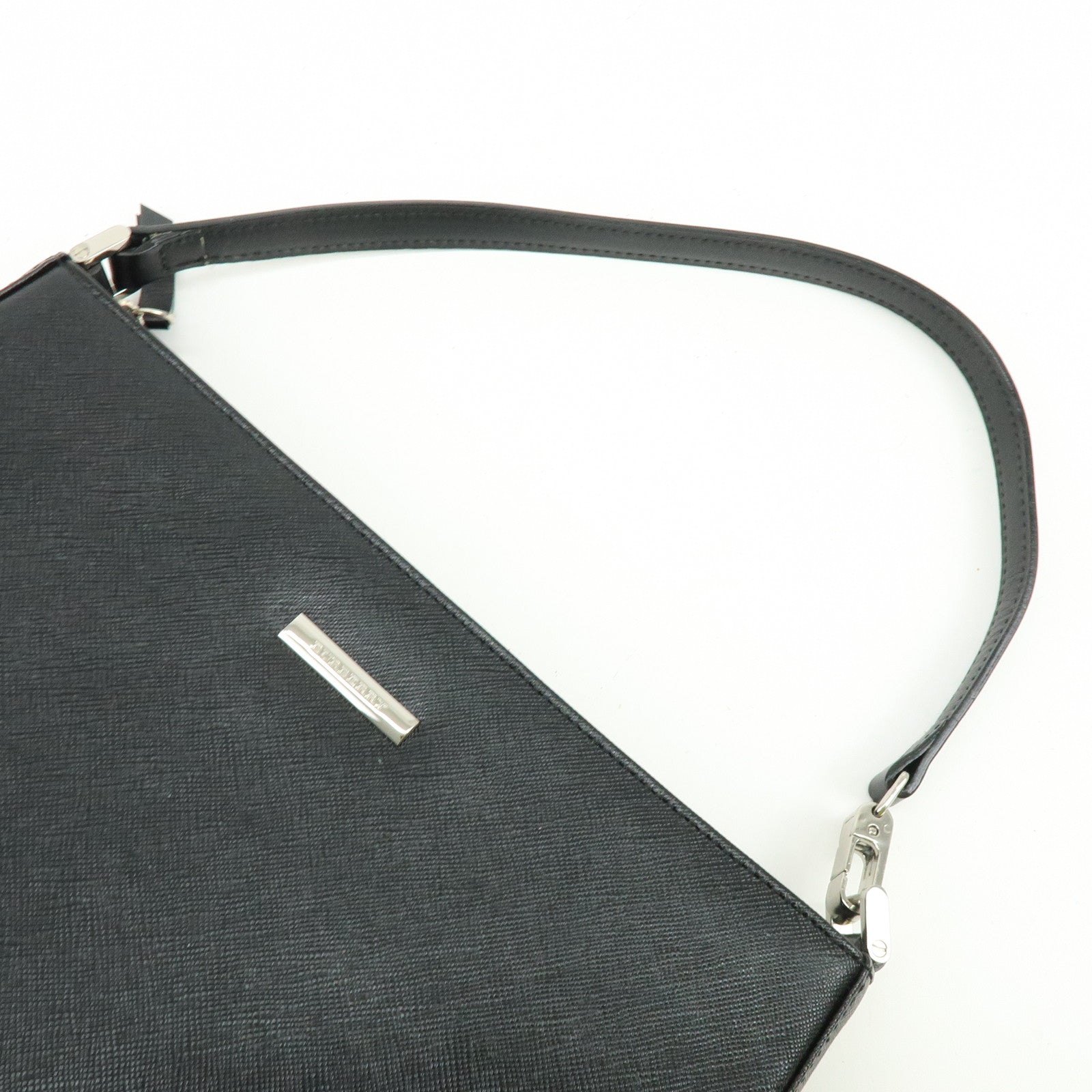 BURBERRY Leather Hand Bag Nova Plaid Black