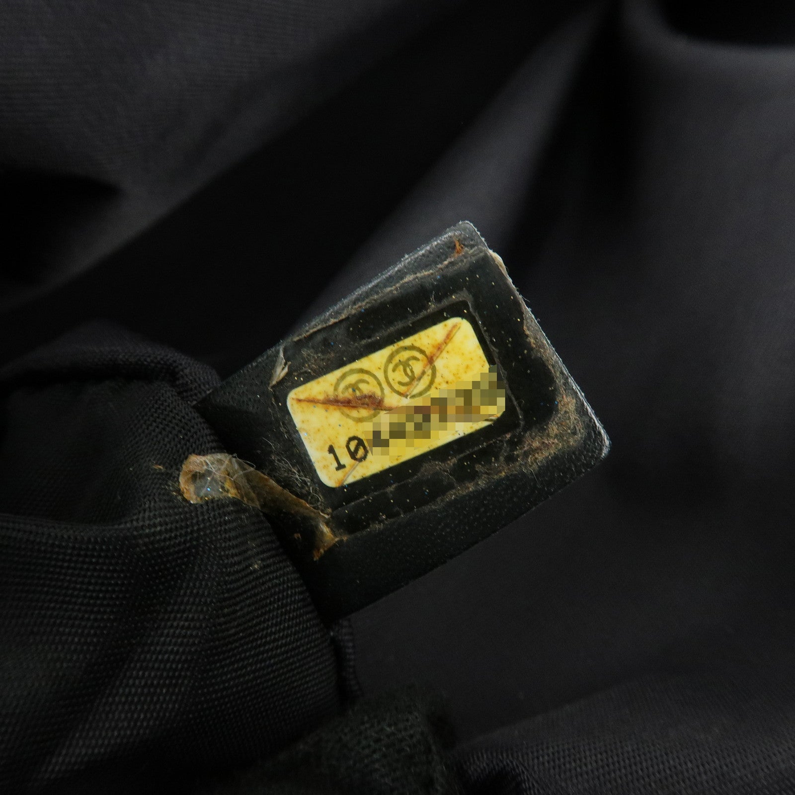 CHANEL New Travel Line Nylon Jacquard Leather Hand Bag Black