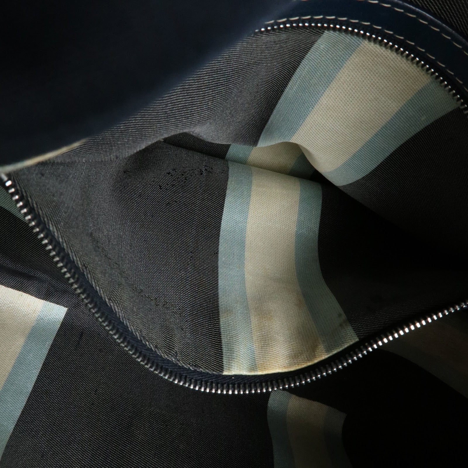 FENDI Mamma Baguette Canvas Shoulder Bag Navy 26325
