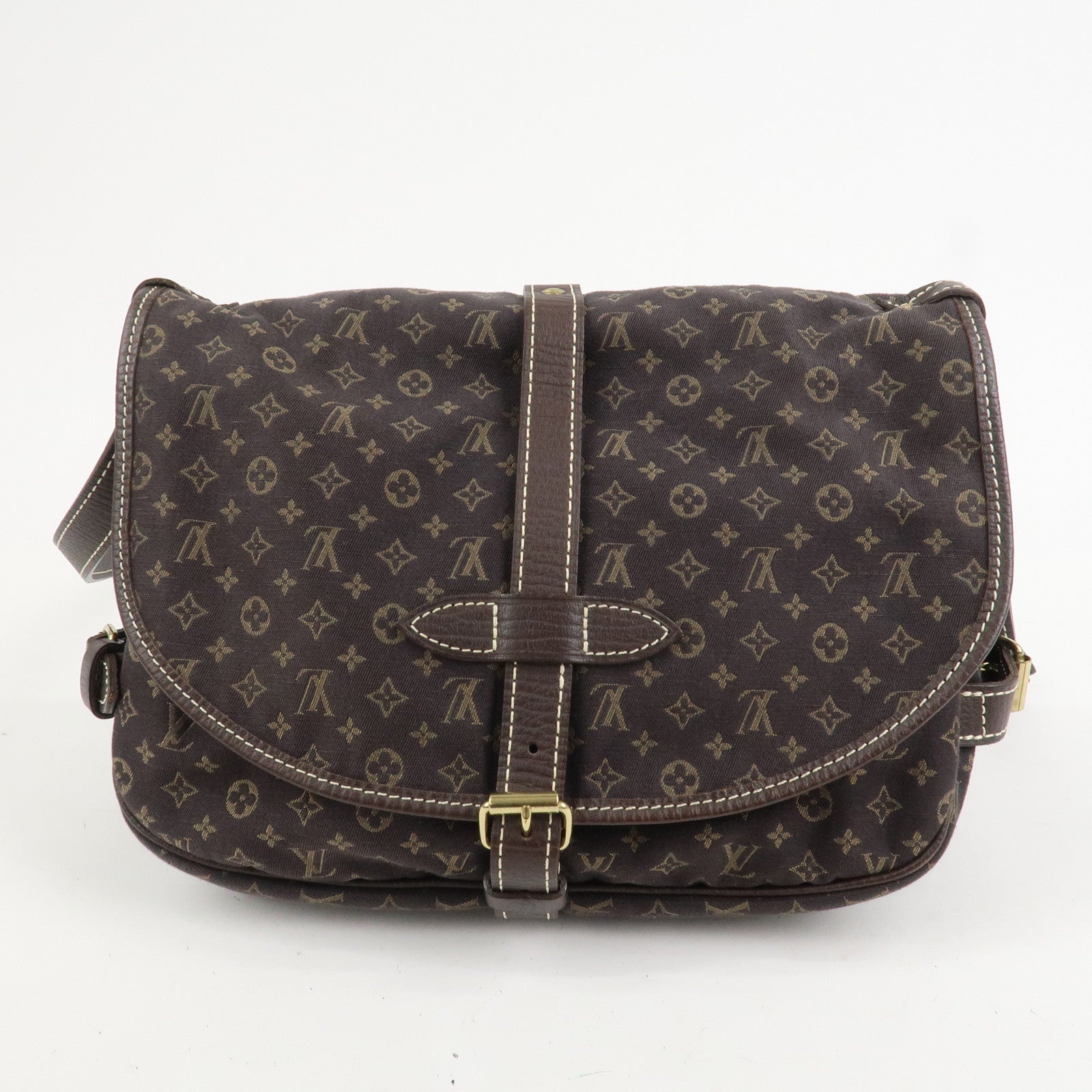 Louis Vuitton Monogram Mini Lin Saumur 30 Shoulder Bag Brown M95227