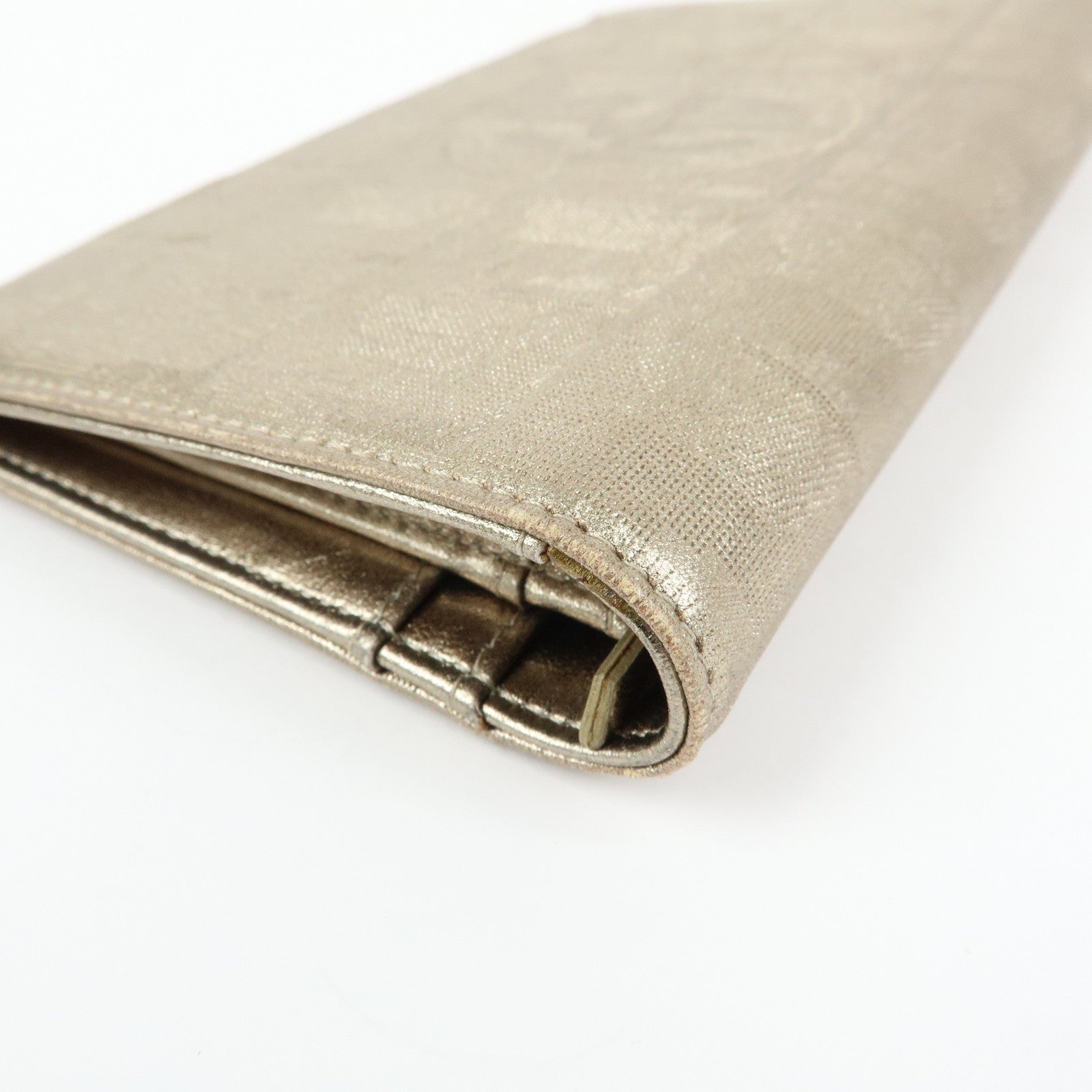 CHANEL New Travel Line Nylon Jacquard Long Wallet Gold