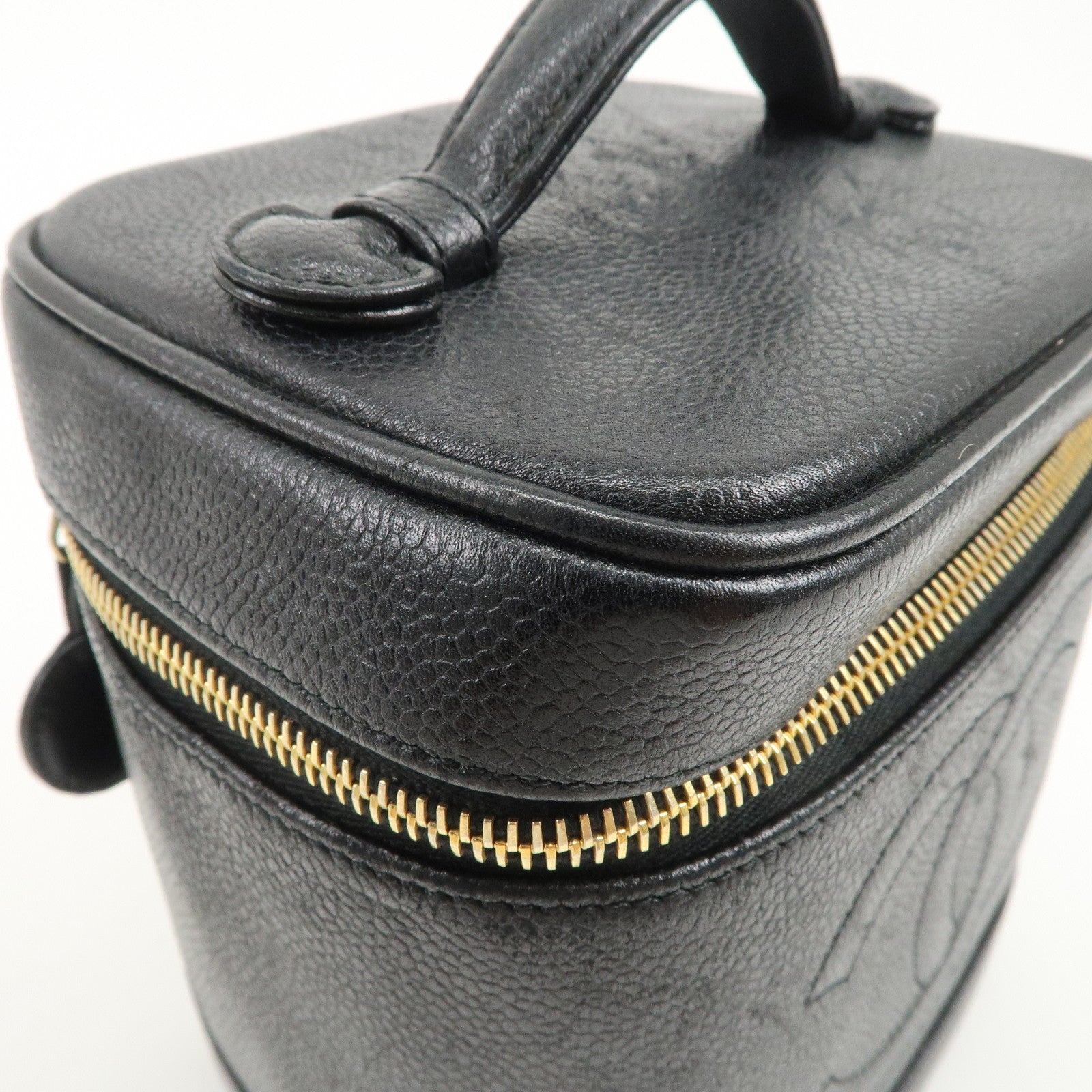 CHANEL COCO Mark Caviarskin Vanity Bag Hand Bag Black A01998