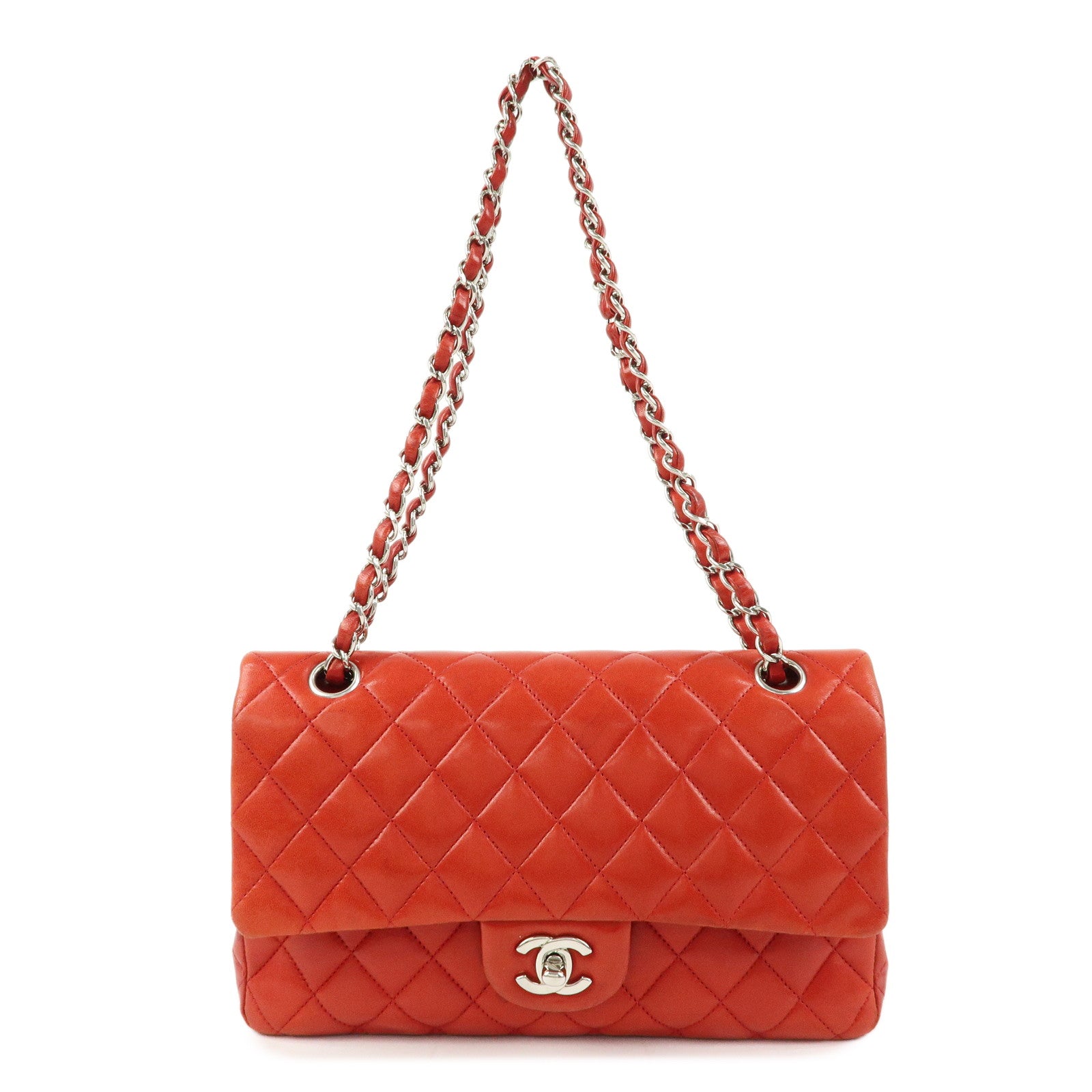 CHANEL COCO Mark Matelasse 25 Double Flap Chain Shoulder Bag A01112