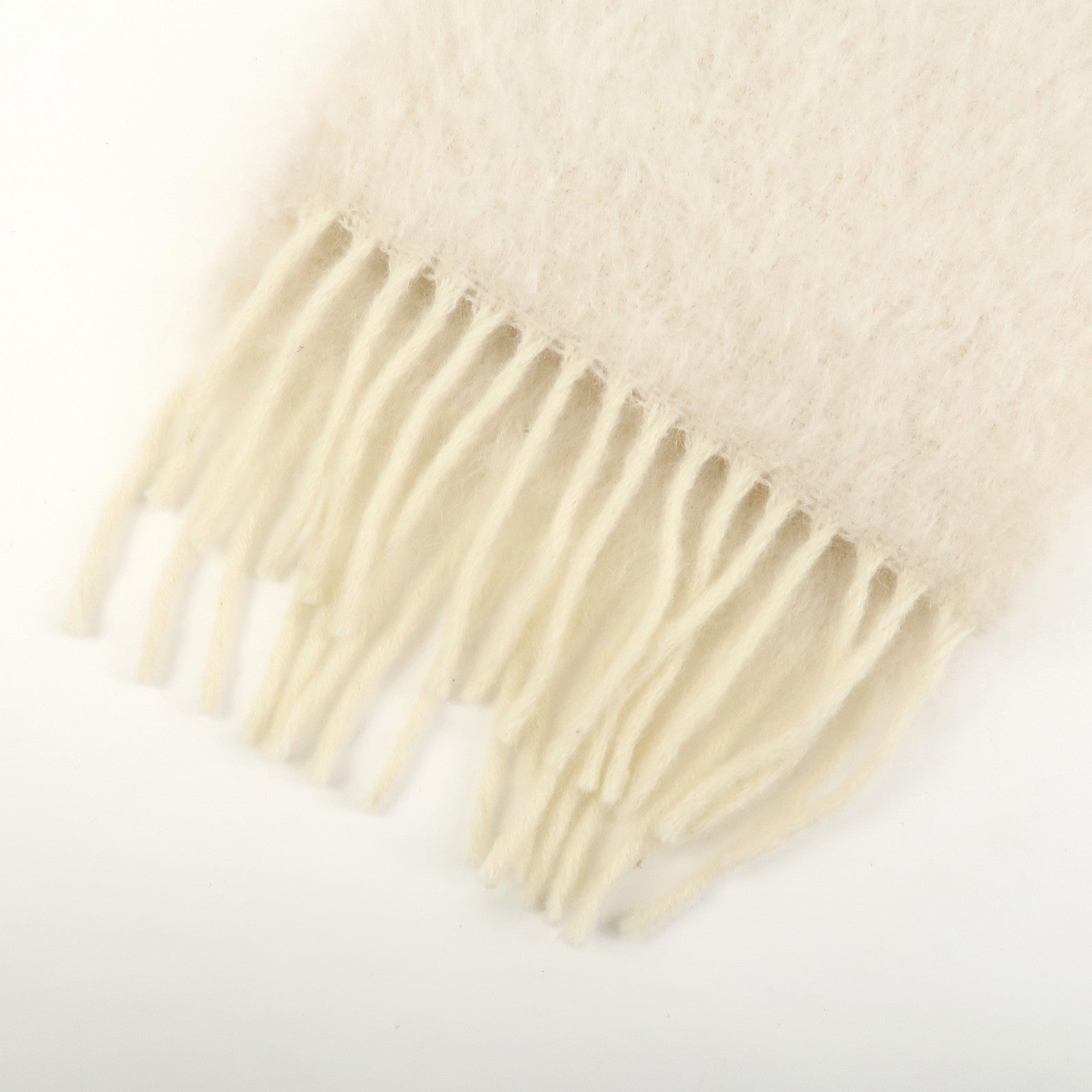 LOEWE Anagram Mohair Wool Nylon White Scarf Stole