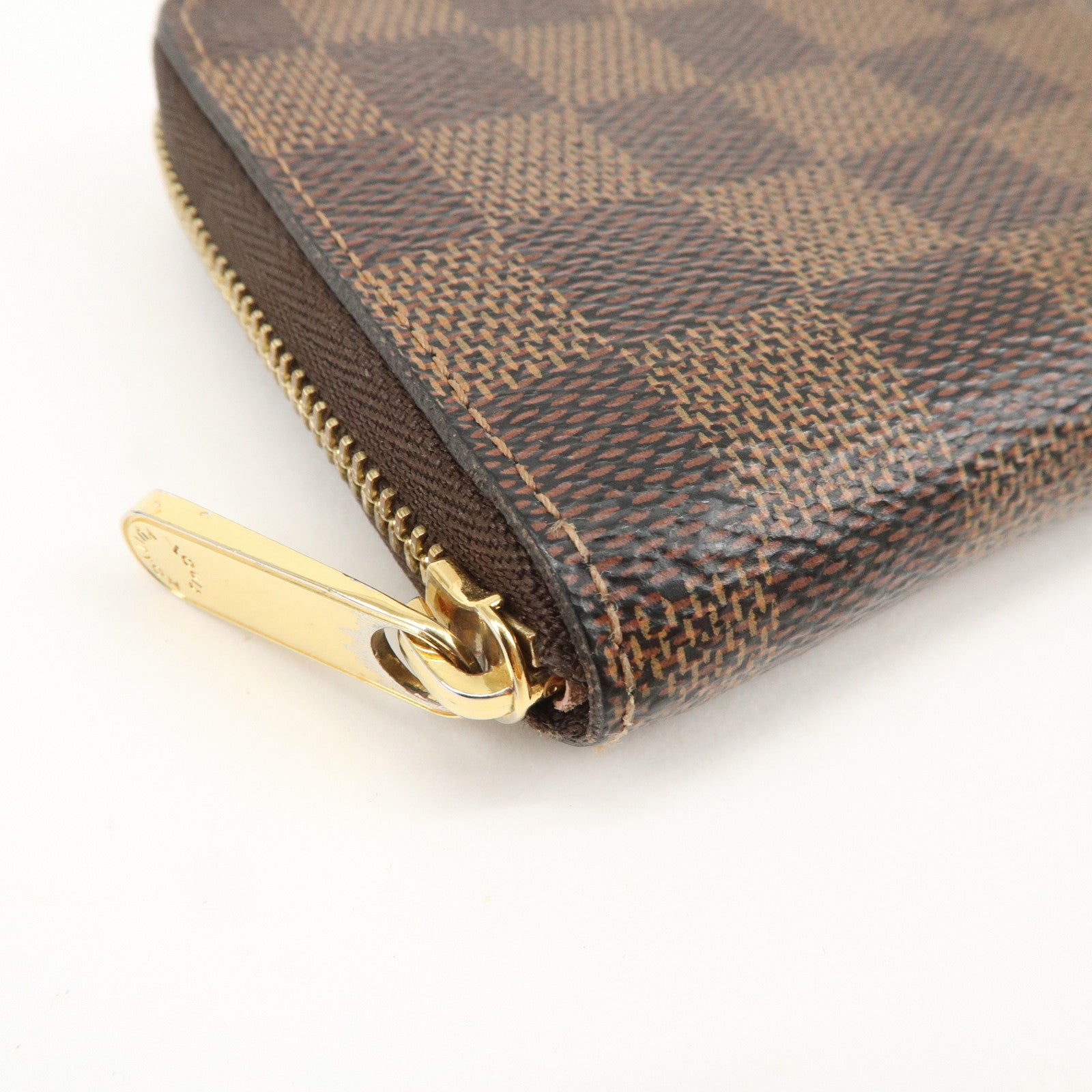 Louis Vuitton Damier Zippy Round Coin Purse Damier Ebene N60213
