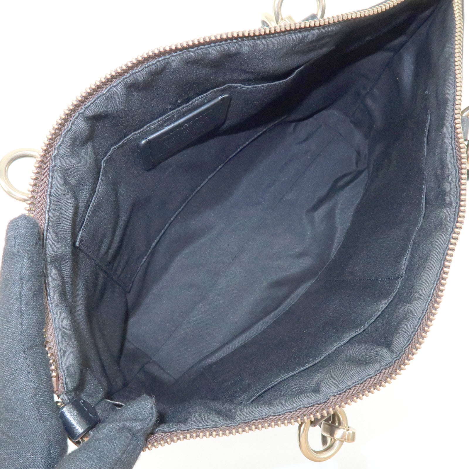 COACH Signature PVC Leather Tote Bag Hand Bag Brown