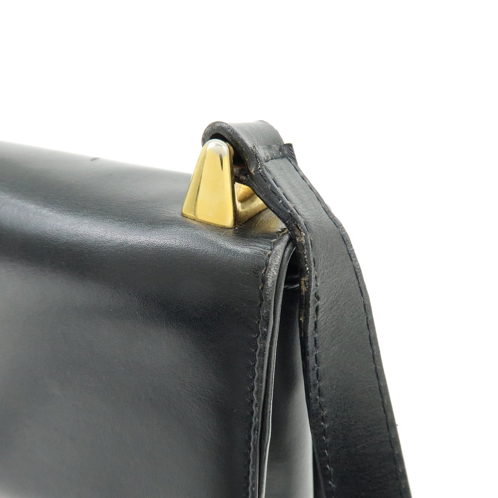 Ferragamo Gancini Leather Shoulder Bag Crossbody Bag Black