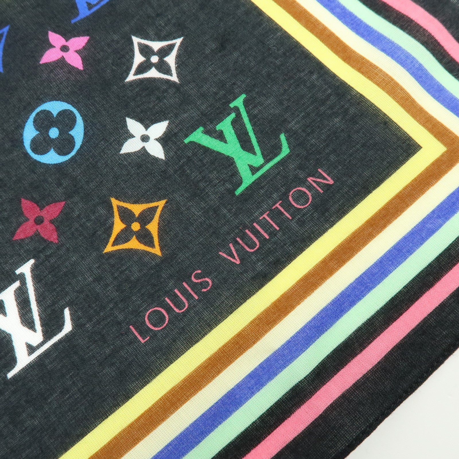 Louis Vuitton Monogram Multicolor Cotton 100・・Handkerchief M71912