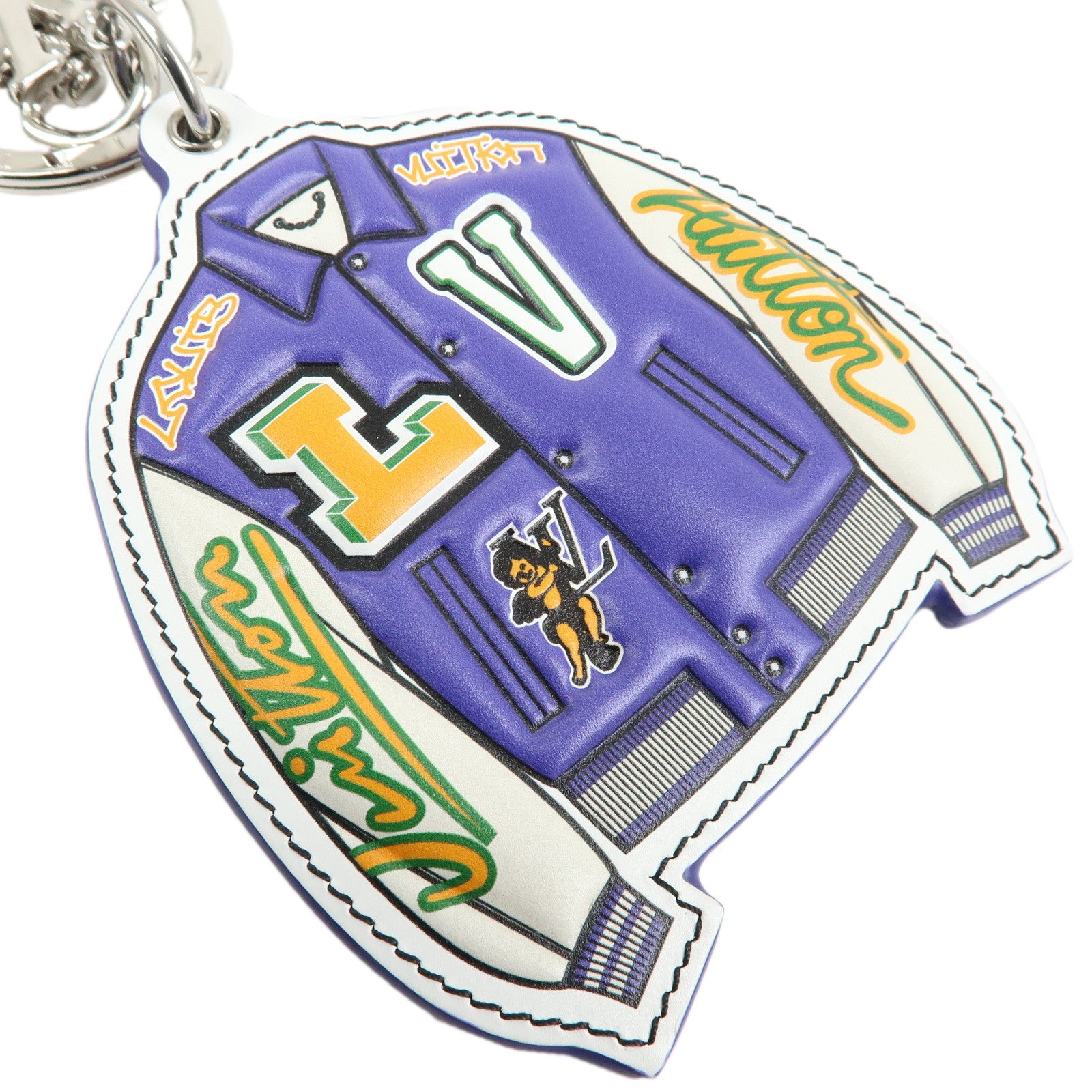 Louis Vuitton Porte Cles LV Varsity Jacket Bag Charm Purple MP3385