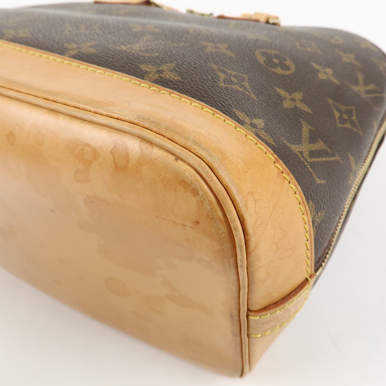 Louis Vuitton Monogram Alma Hand Bag Brown Brown M51130 Used
