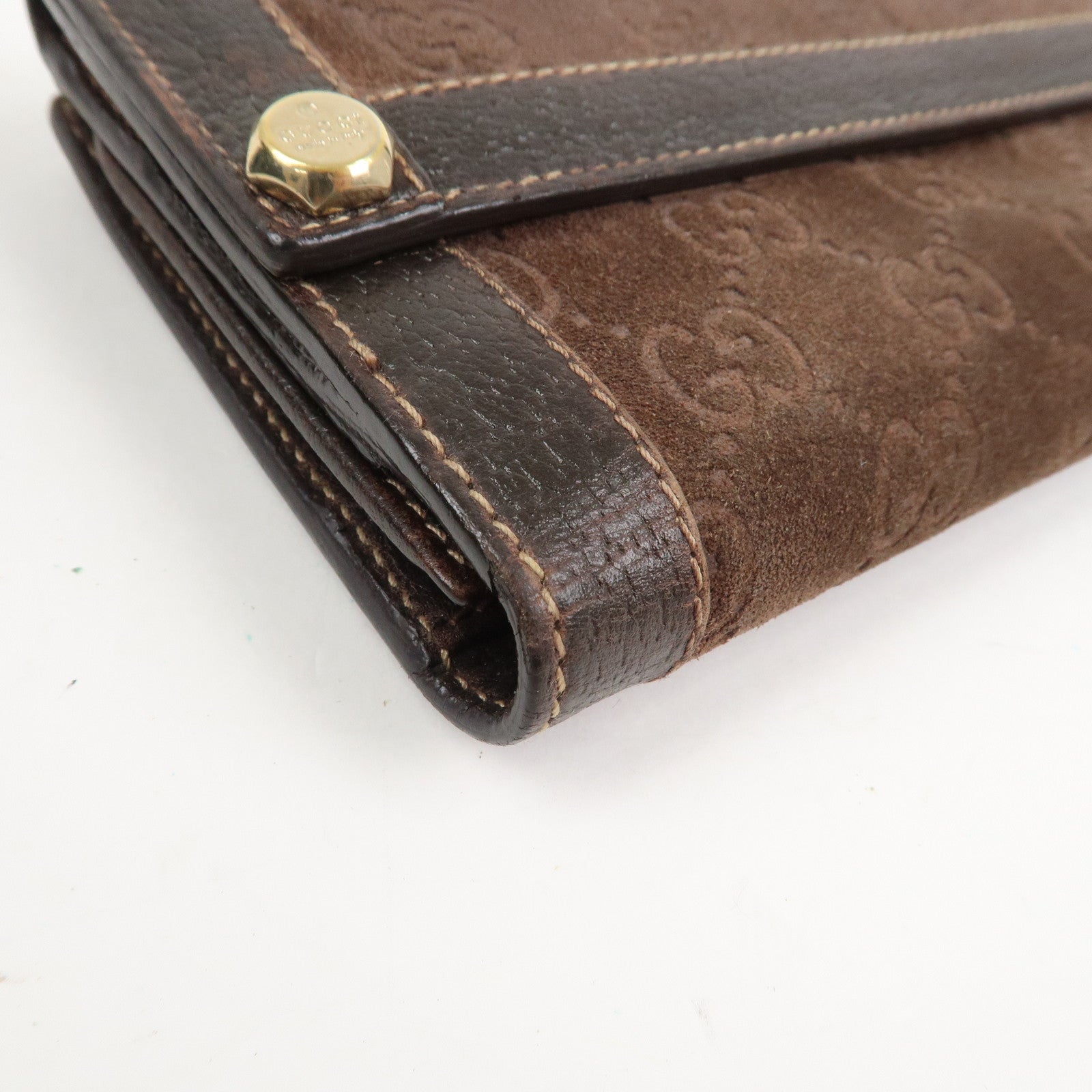 GUCCI Set Of 2 Suede Leather Bi-Fold Long Wallet 499359 153211