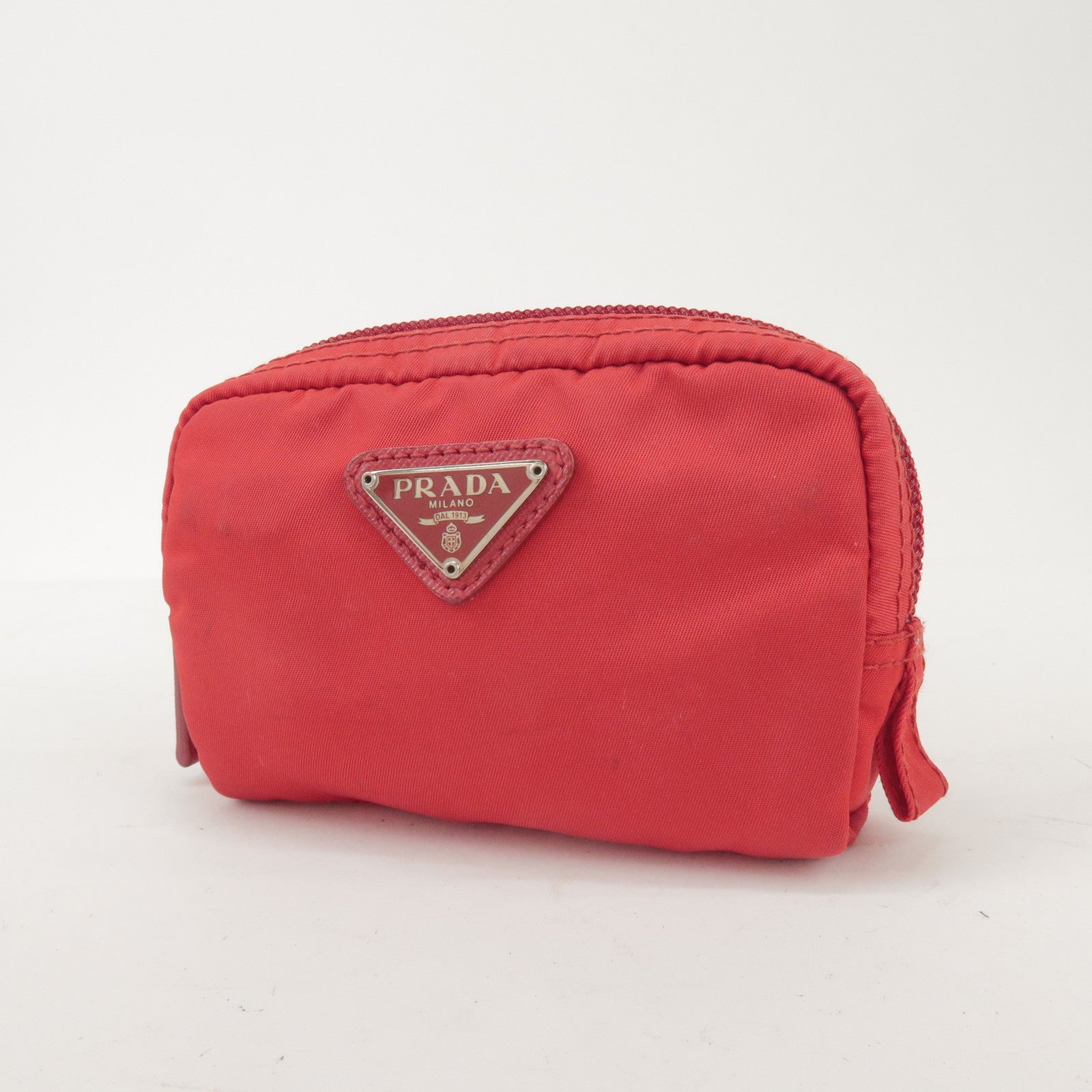 PRADA Set of 2 Nylon Pouch Cosmetic Bag Pink Red 1N0340/1N0339