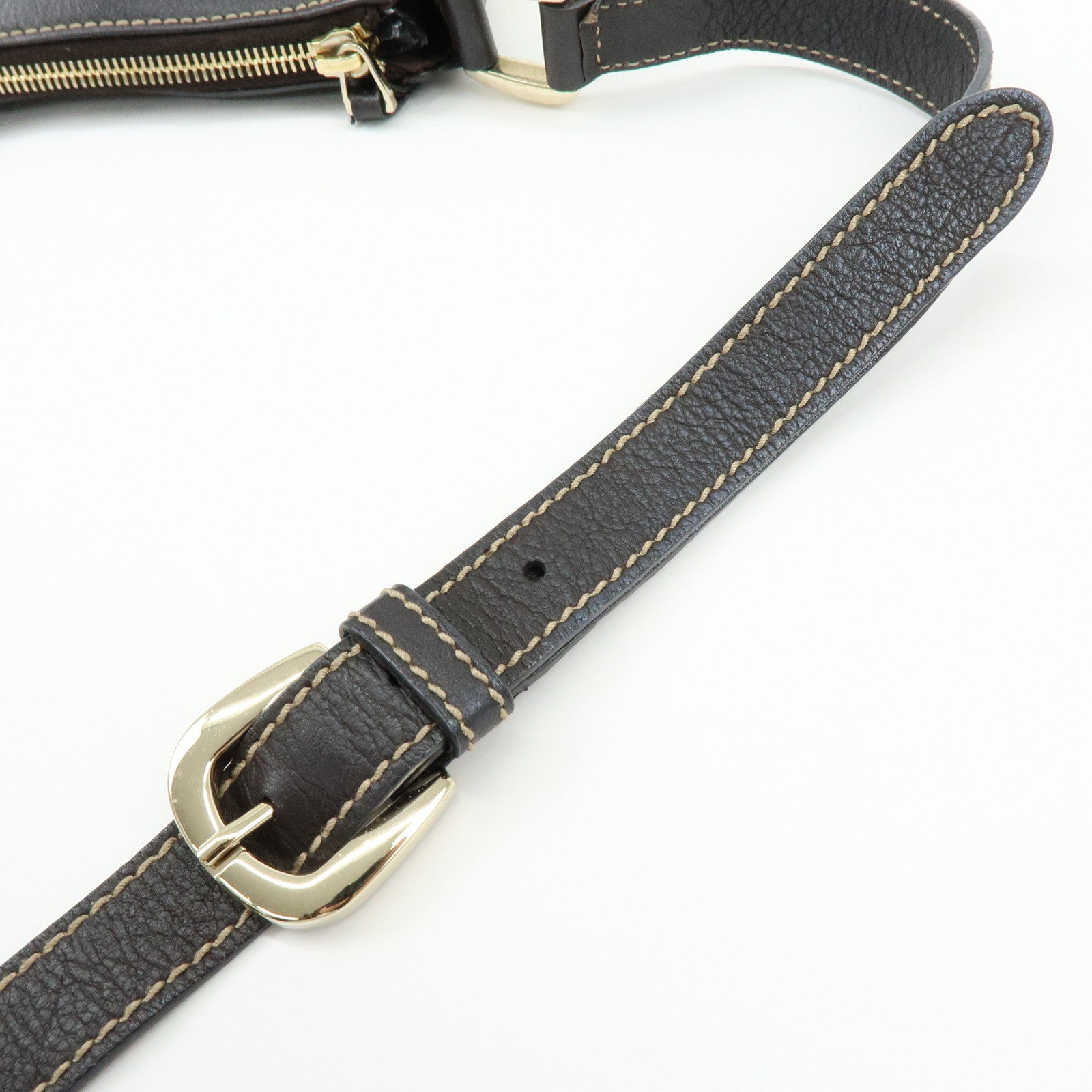 GUCCI Abbey GG Canvas Leather Shoulder Crossbody Bag Brown 203257