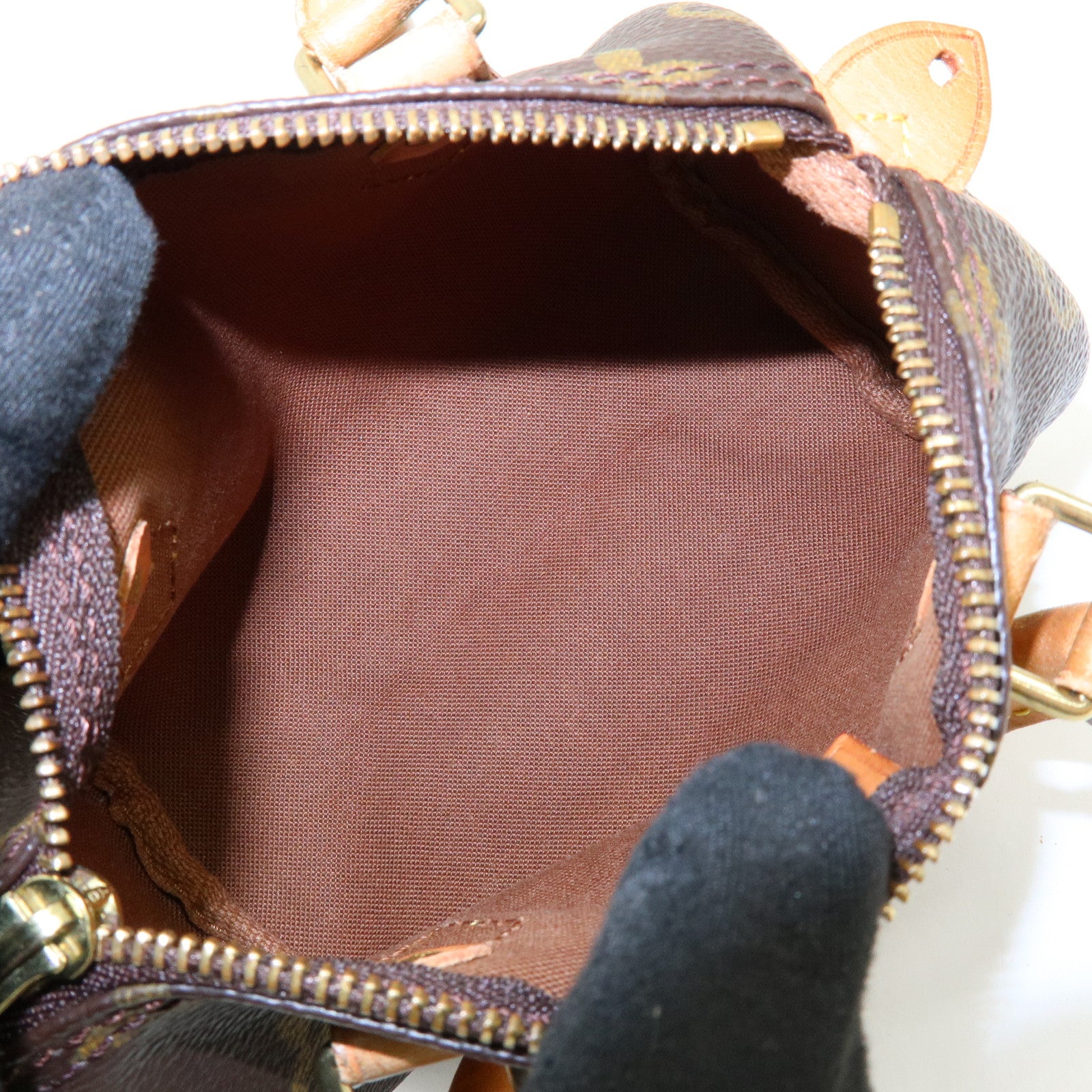 Louis Vuitton Monogram Mini Speedy Hand Bag Brown M41534