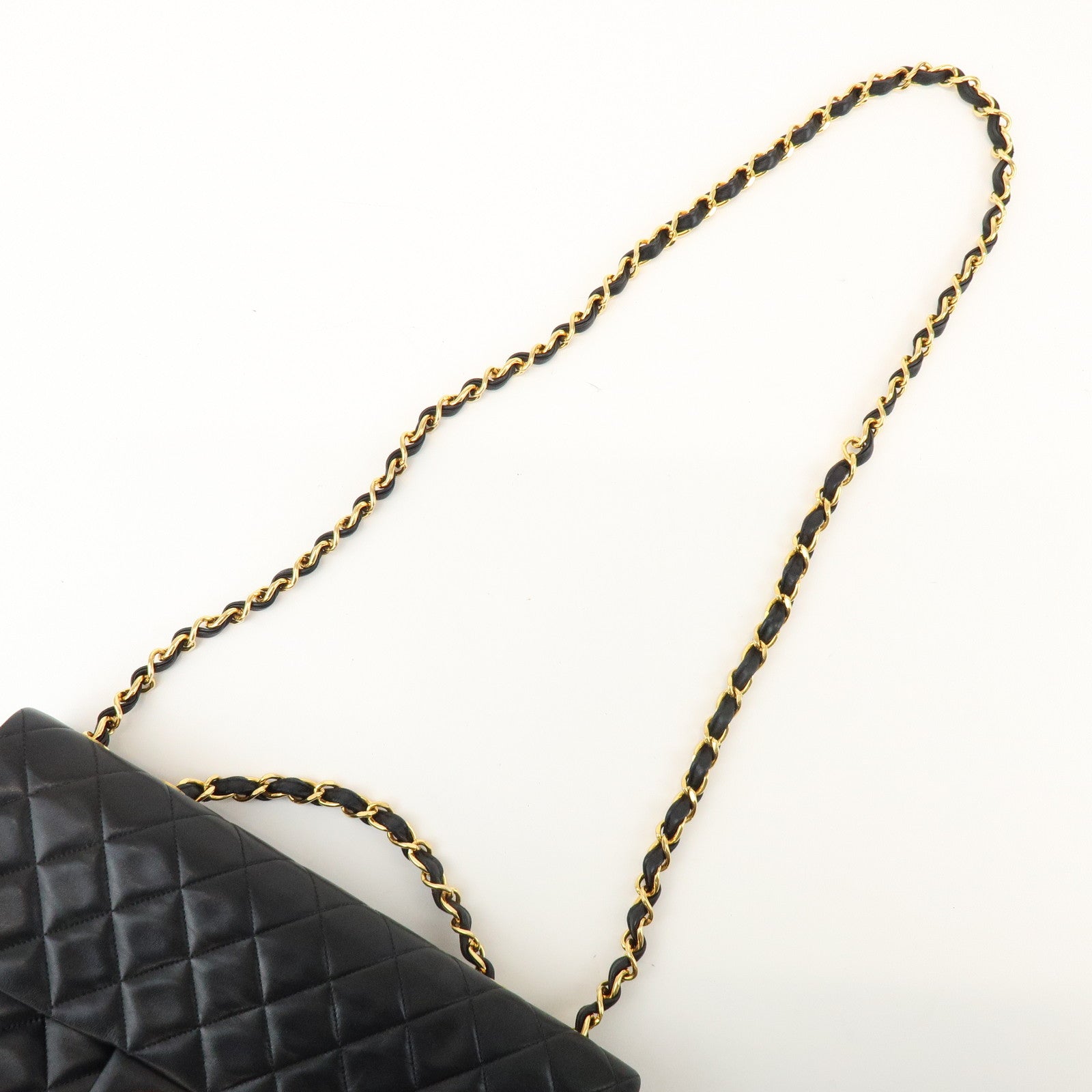 CHANEL Jumbo Matelasse 34 Lamb Skin Shoulder Bag Black A01094
