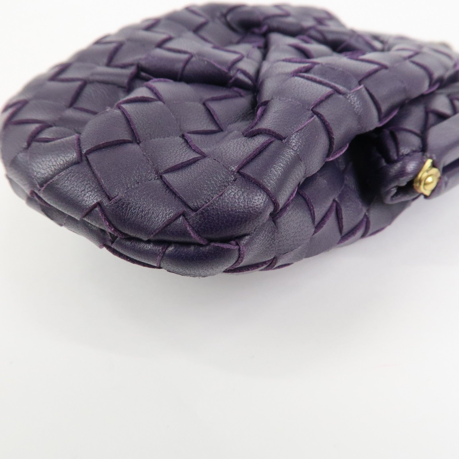 BOTTEGA VENETA Intrecciato Leather Coin Case Purple  203783