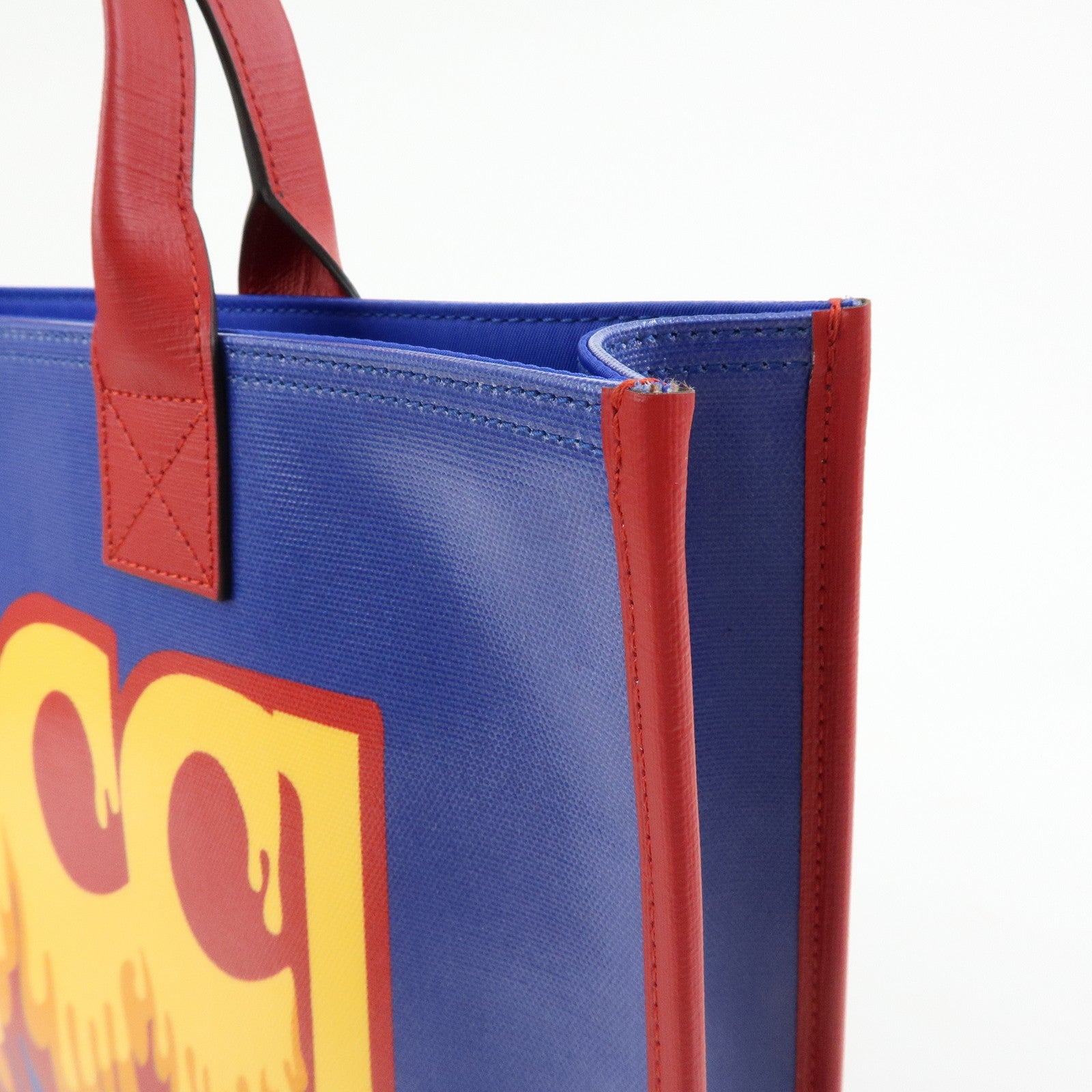 GUCCI Children's PVC Leather Tote Bag Hand Bag Blue Red 550763