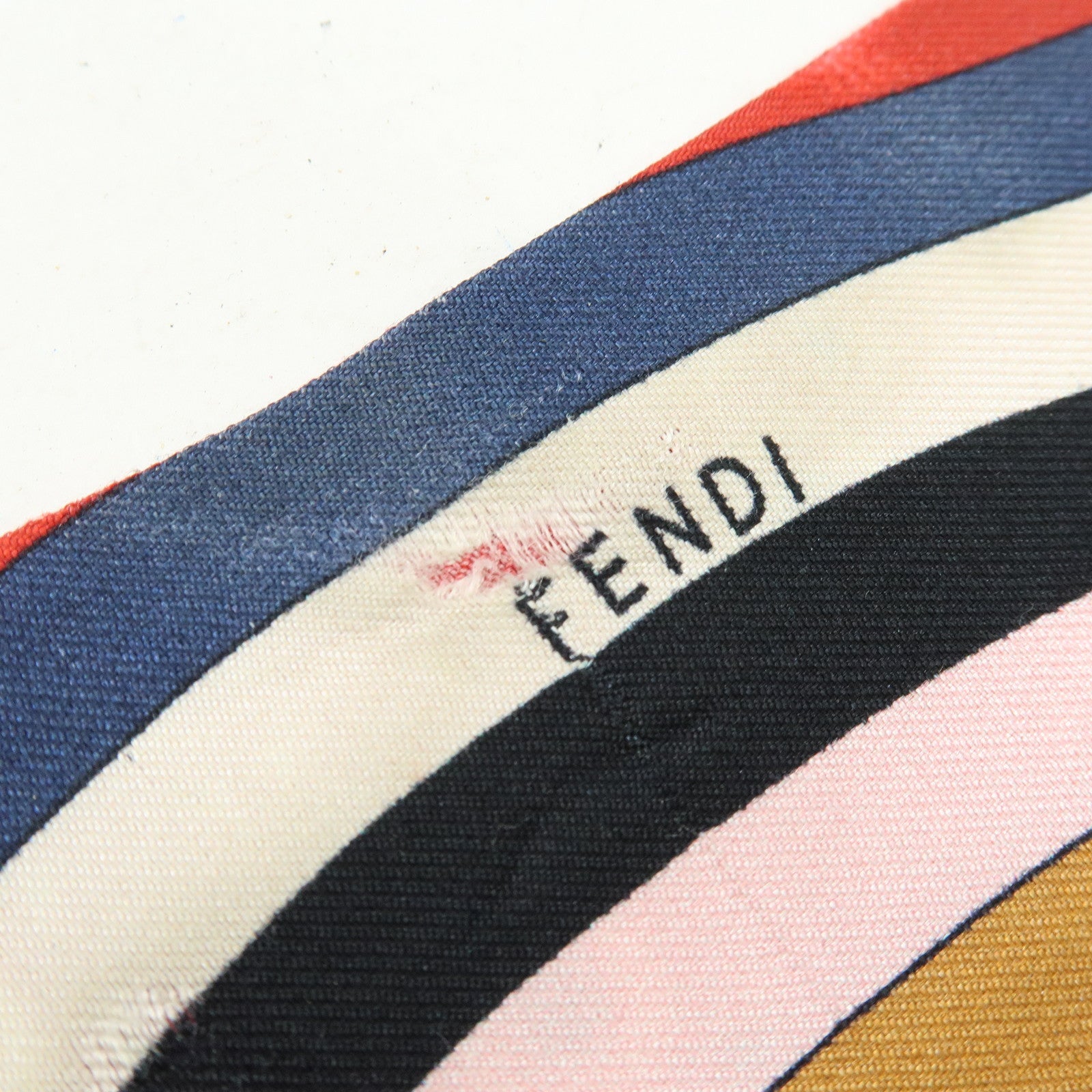 FENDI Wrappy Silk 100%  Scarf Red Multicolor