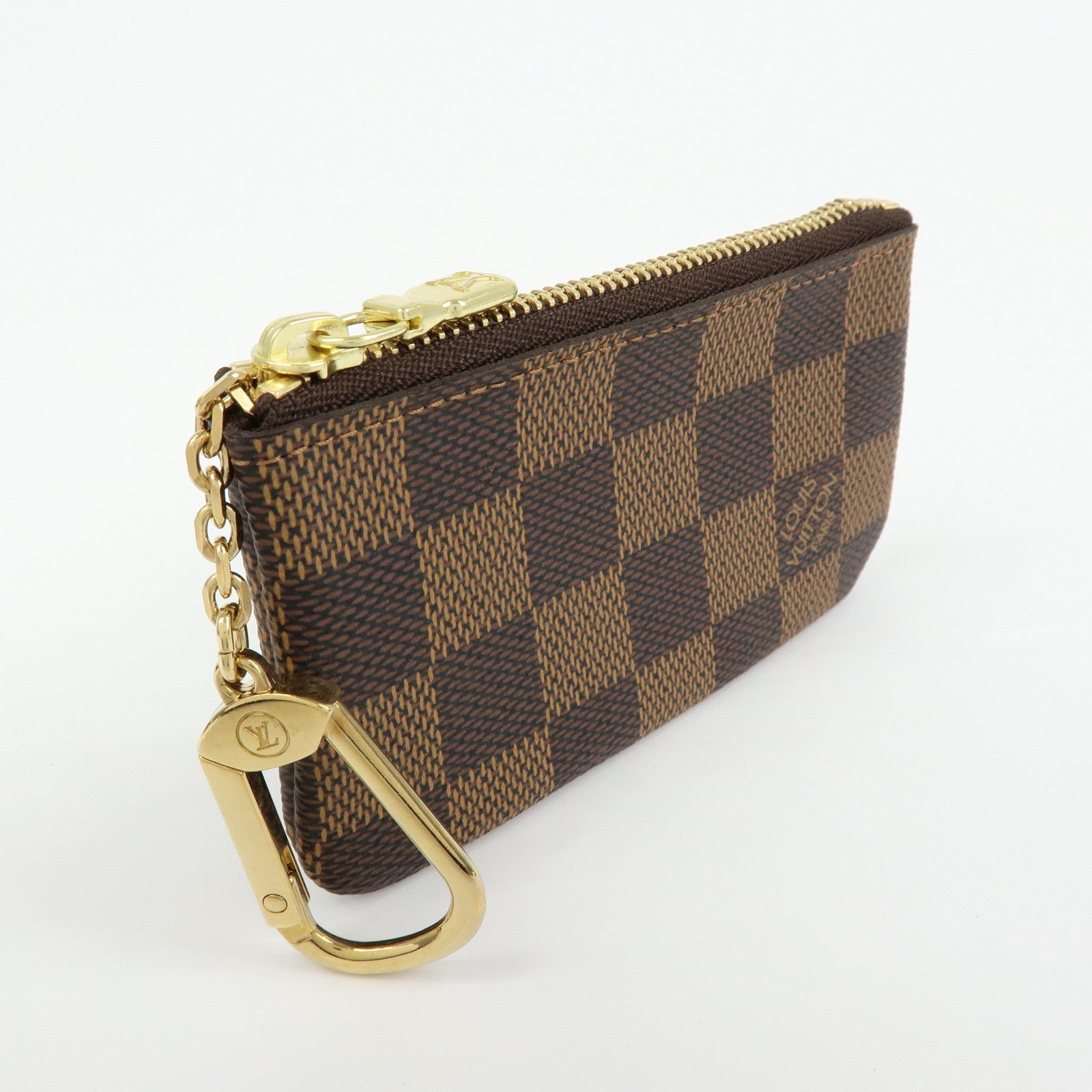 Louis Vuitton Damier Canvas Pochette Cles Coin Case Brown N62658