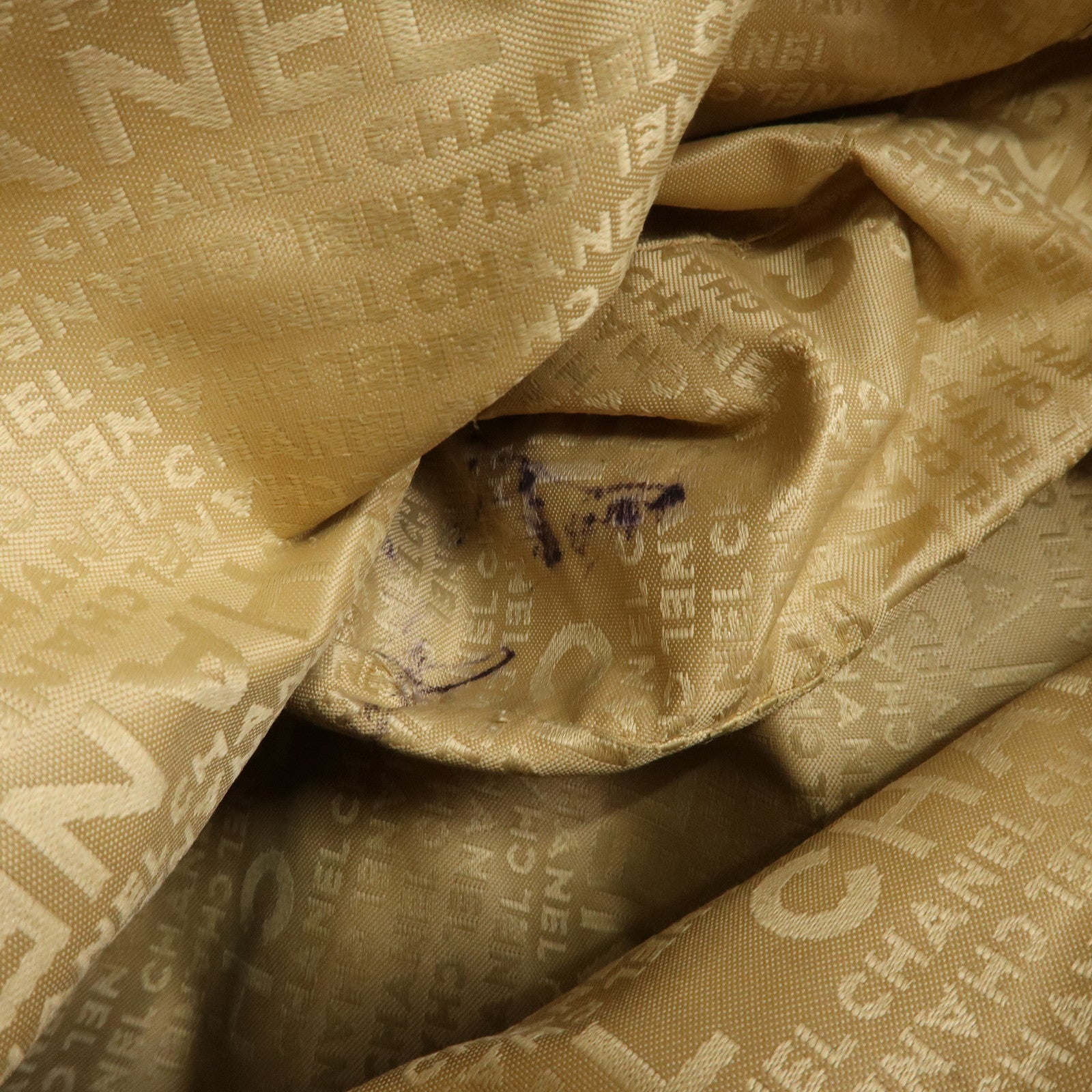 CHANEL Canvas Leather 2Way Bag Hand Bag Shoulder Bag Black Ivory