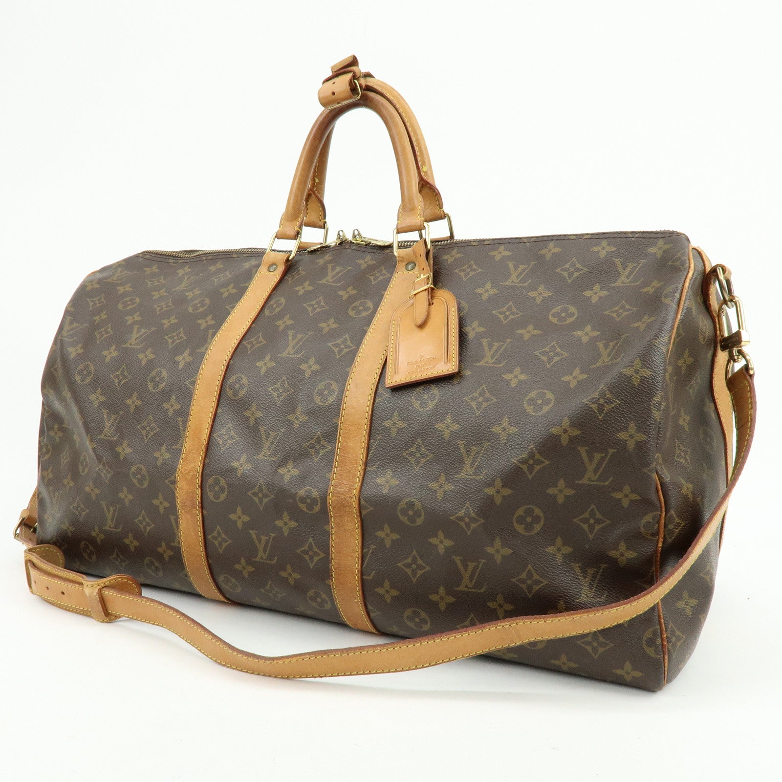 Louis Vuitton Monogram Keep All Bandouliere 55 Boston Bag M41414