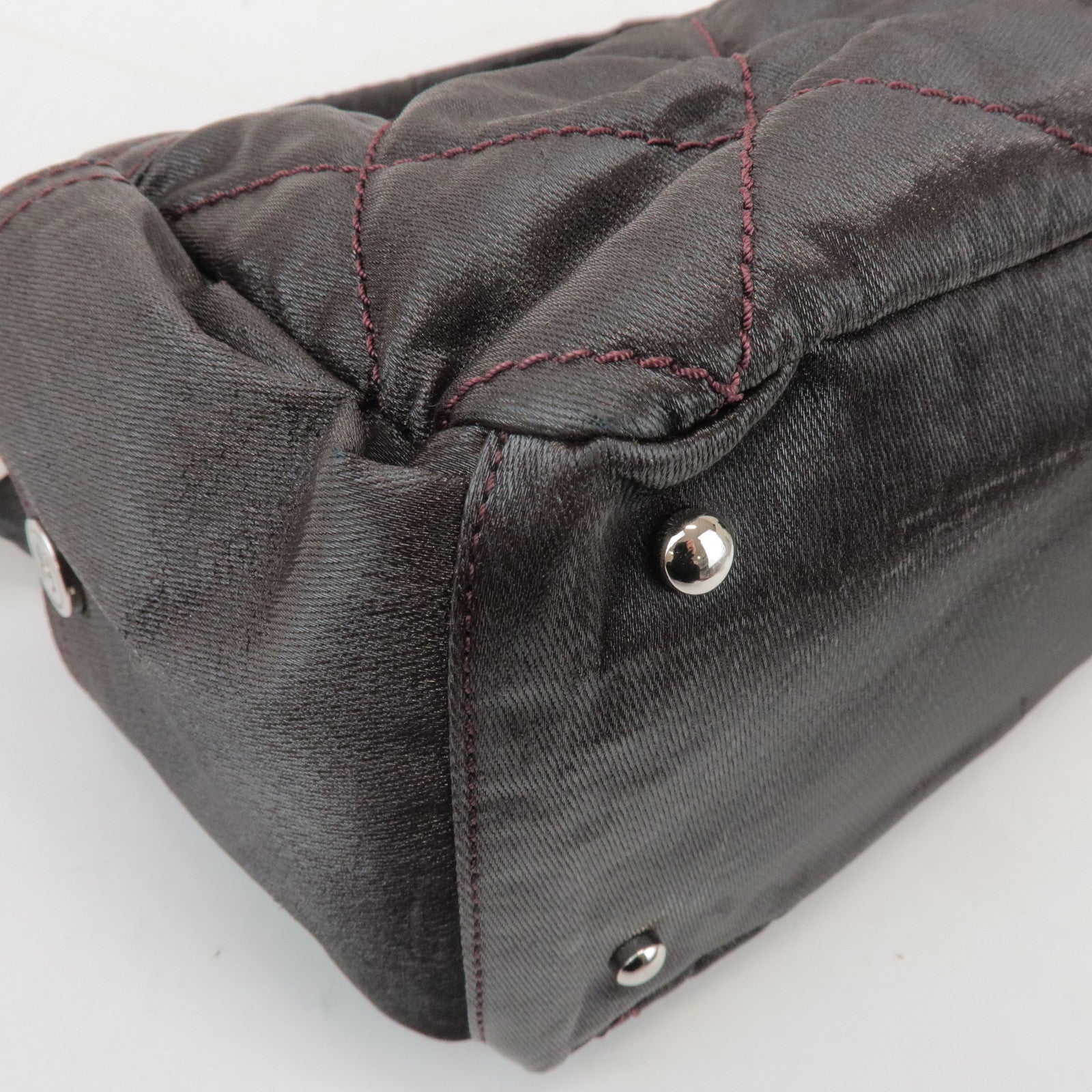 CHANEL Biarritz PVC Coated Canvas Calf Leather Shoulder Bag A34205