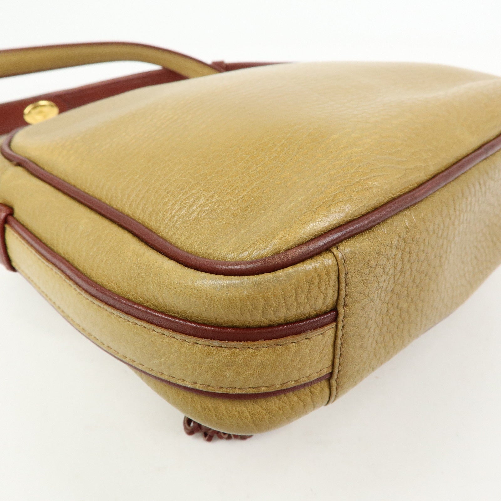 Cartier Must de Cartier Leather Shoulder Bag Crossbody Bag Beige