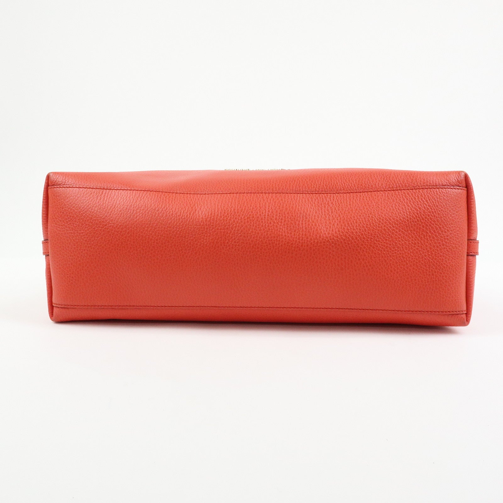 GUCCI Logo Leather Tote Bag Shoulder Bag Hand Bag Red 380118