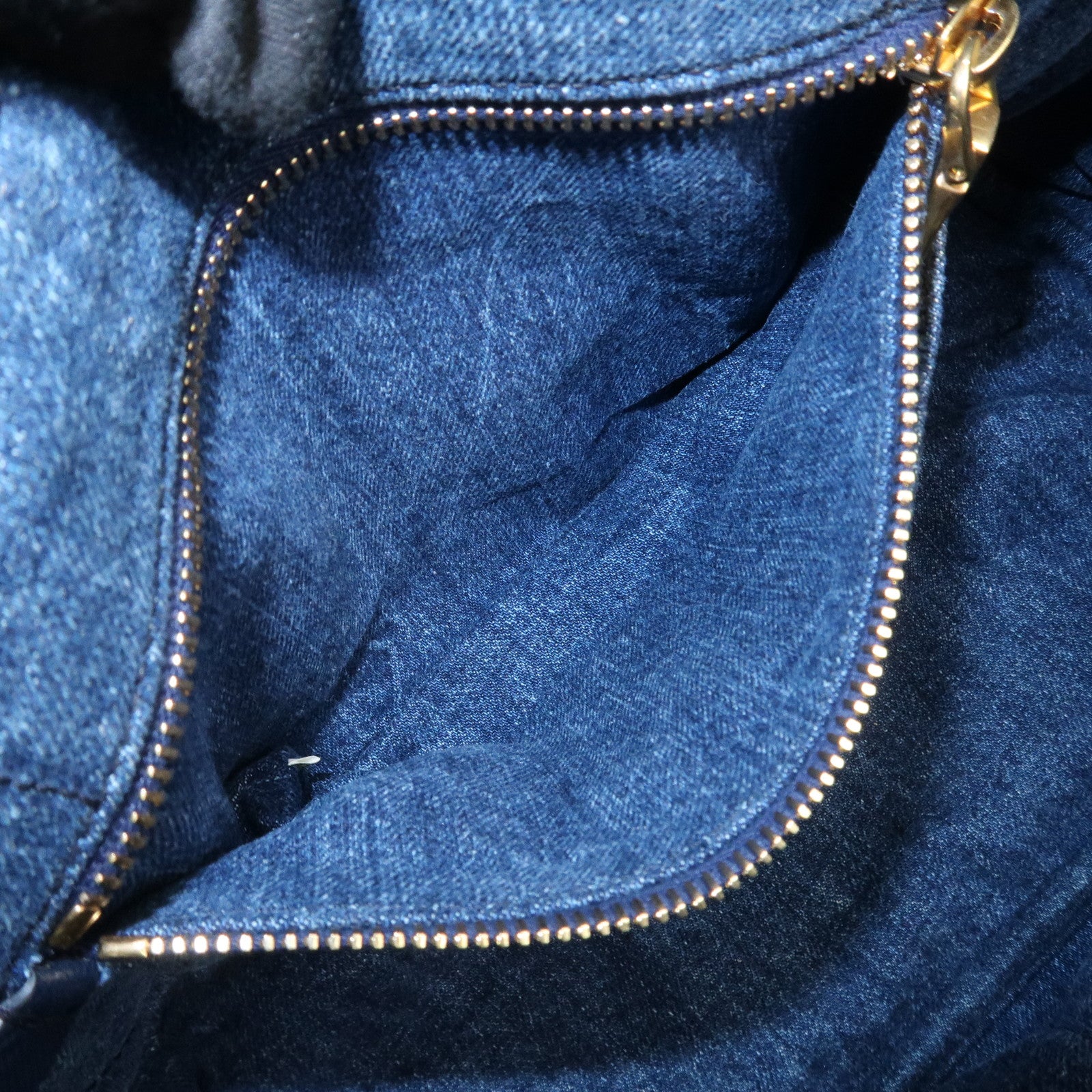 PRADA Canapa Mini Canvas Denim 2Way Shoulder Hand Bag Navy B2439G Used