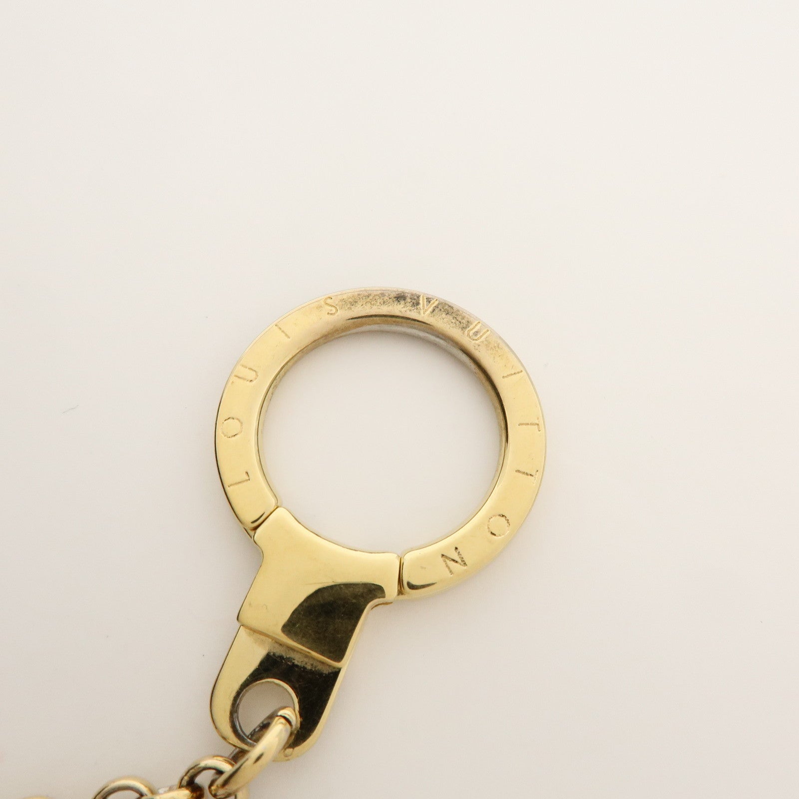 Louis Vuitton Fleur de Monogram Bag Charm Key Chain Gold M65111