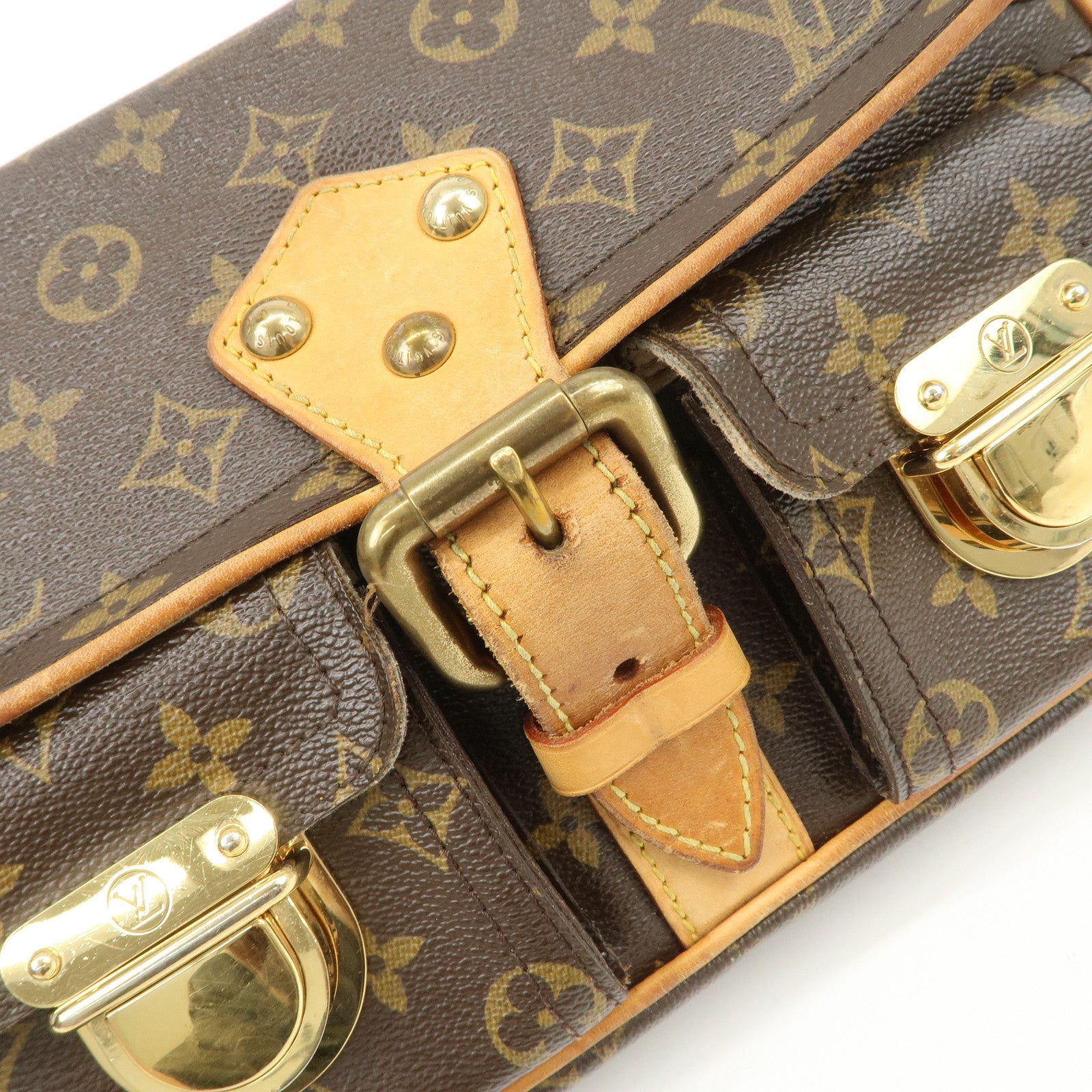 Louis Vuitton Monogram Hudson PM Shoulder Bag Brown M40047