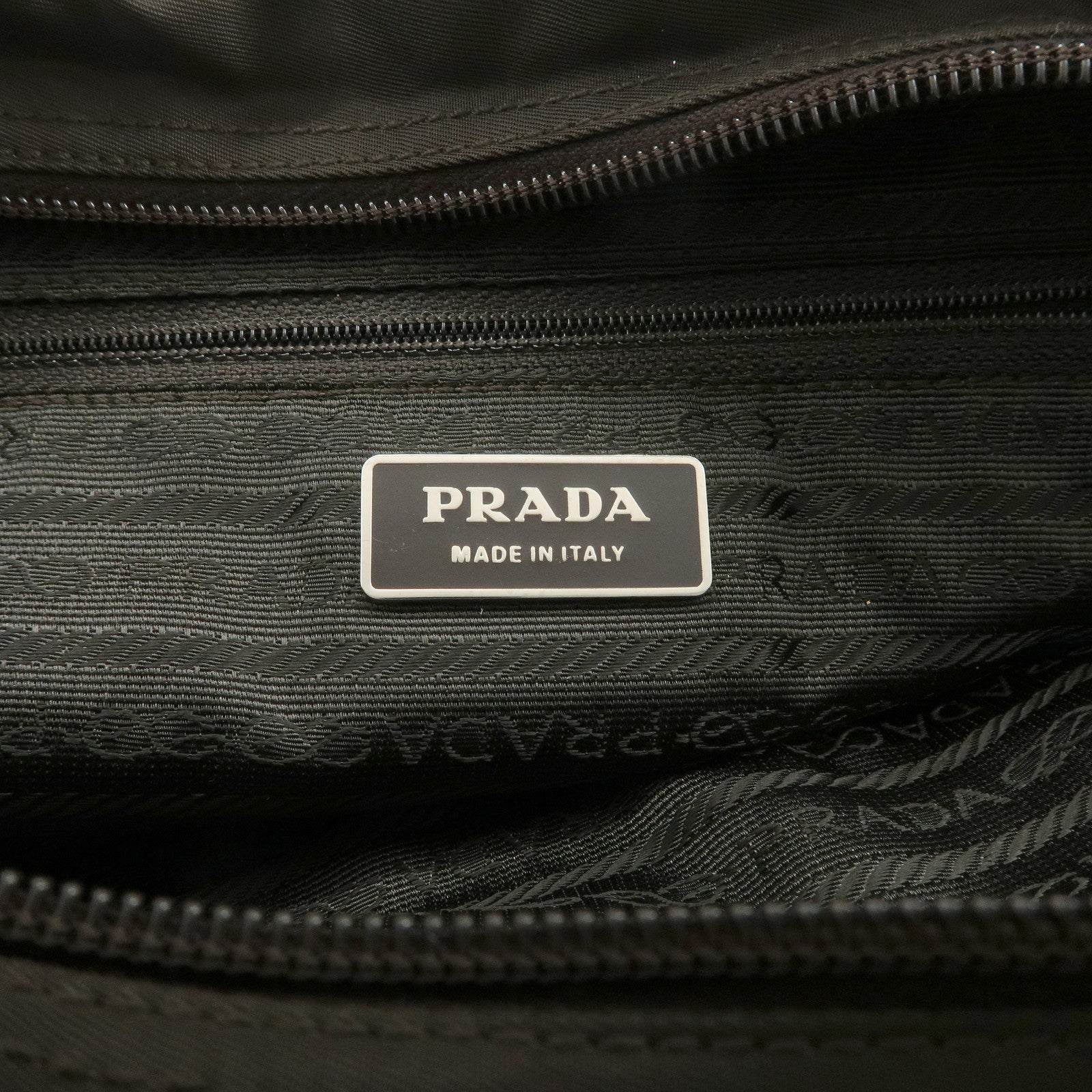 PRADA Triangle Logo Nylon Leather Shoulder Bag Crossbody Bag