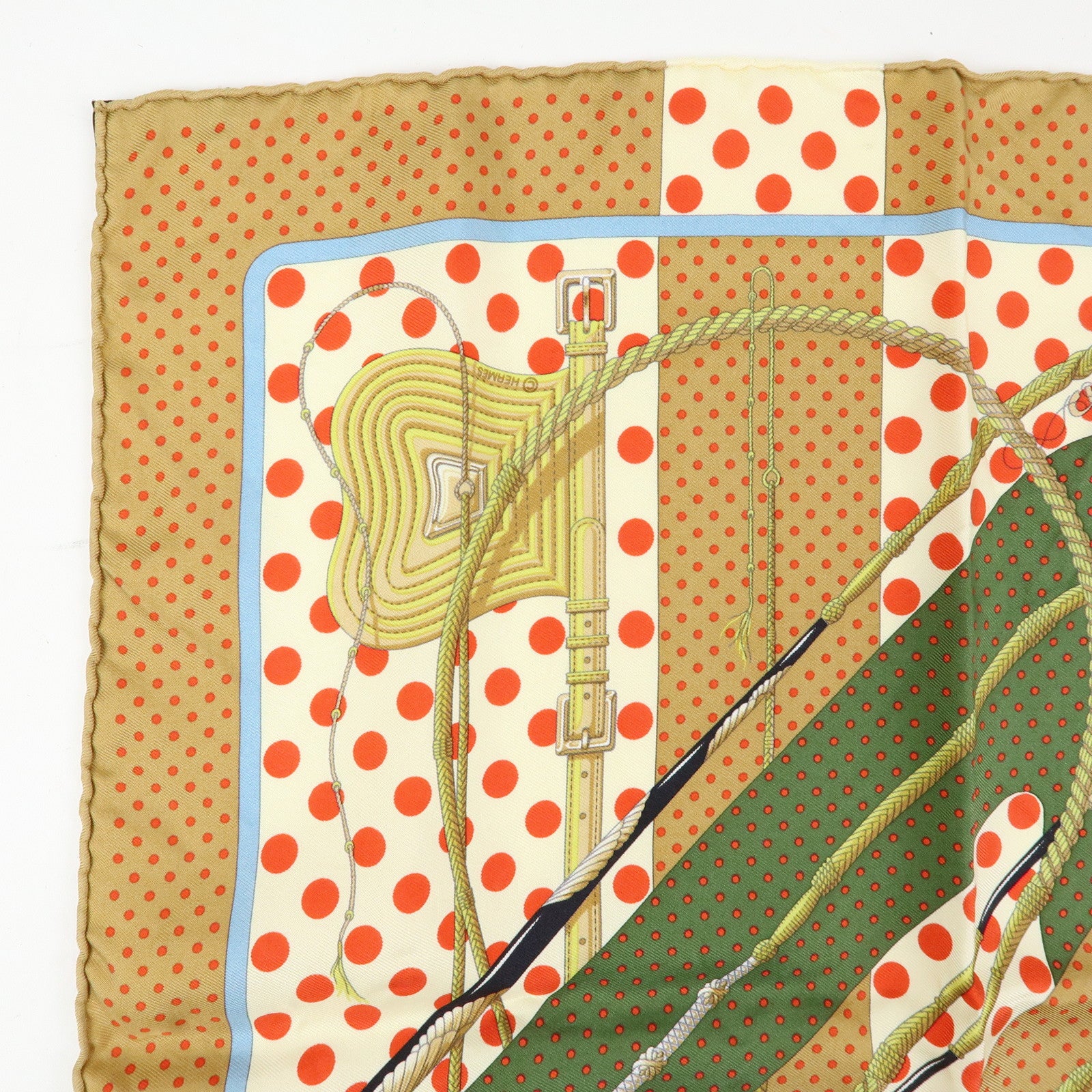 HERMES Petit Carre42 Set of 2 Silk 100% Scarf Clic Clac MORS＆FILETS