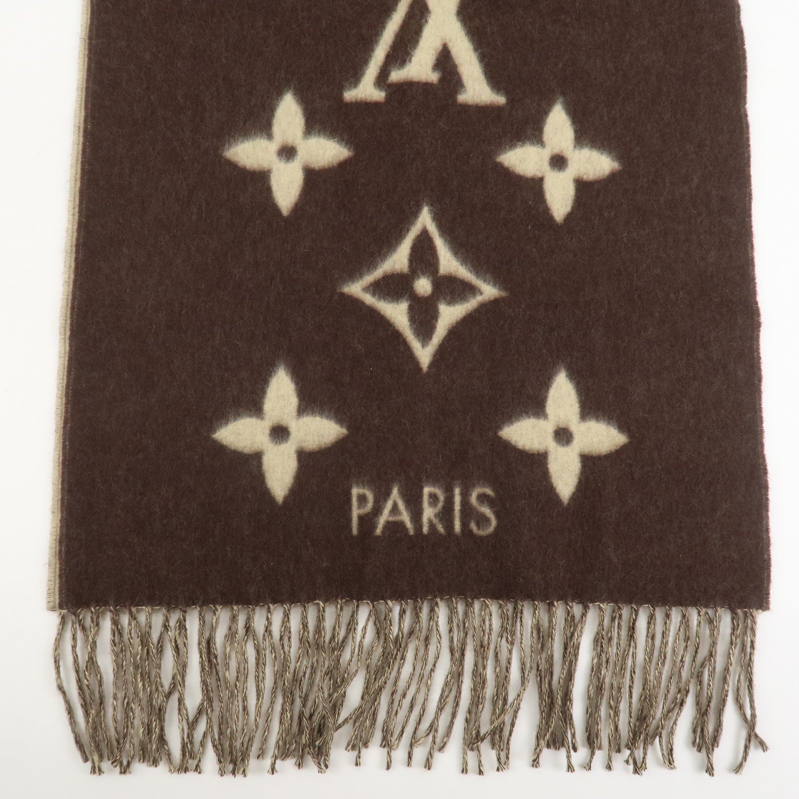 Louis Vuitton Echarpe Reykjavik Cashmere100% Scarf Brown