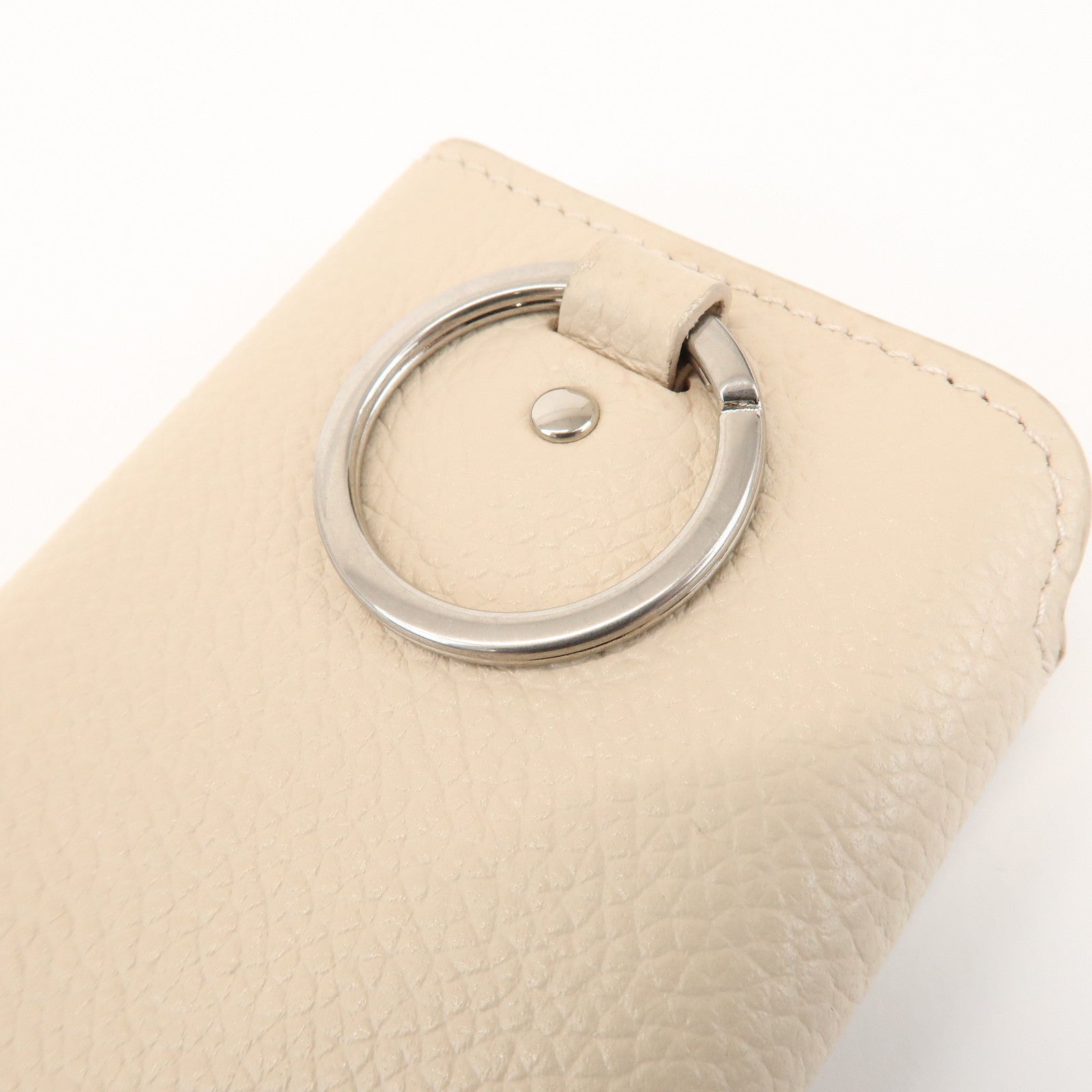 BALENCIAGA CASH Leather 6 Rings Key Case Key Holder Beige