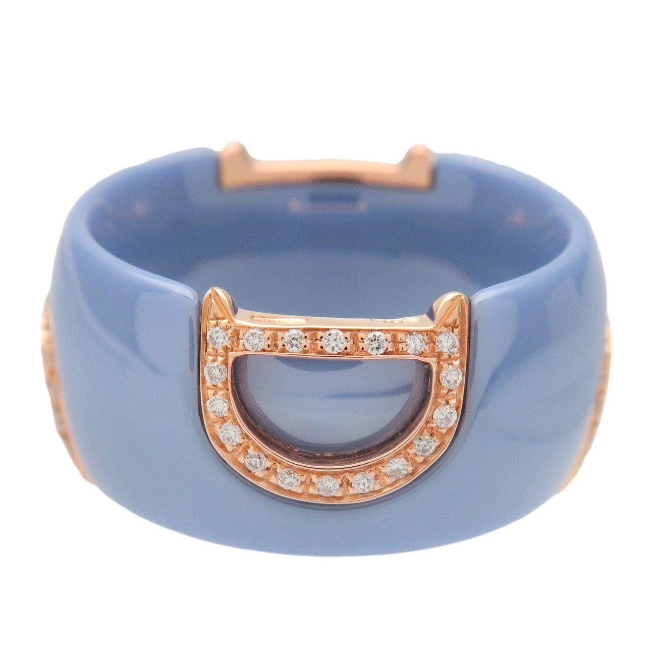 DAMIANI D.Icon Ceramic Diamond K18 750PG Ring Blue Rose Gold US6.5